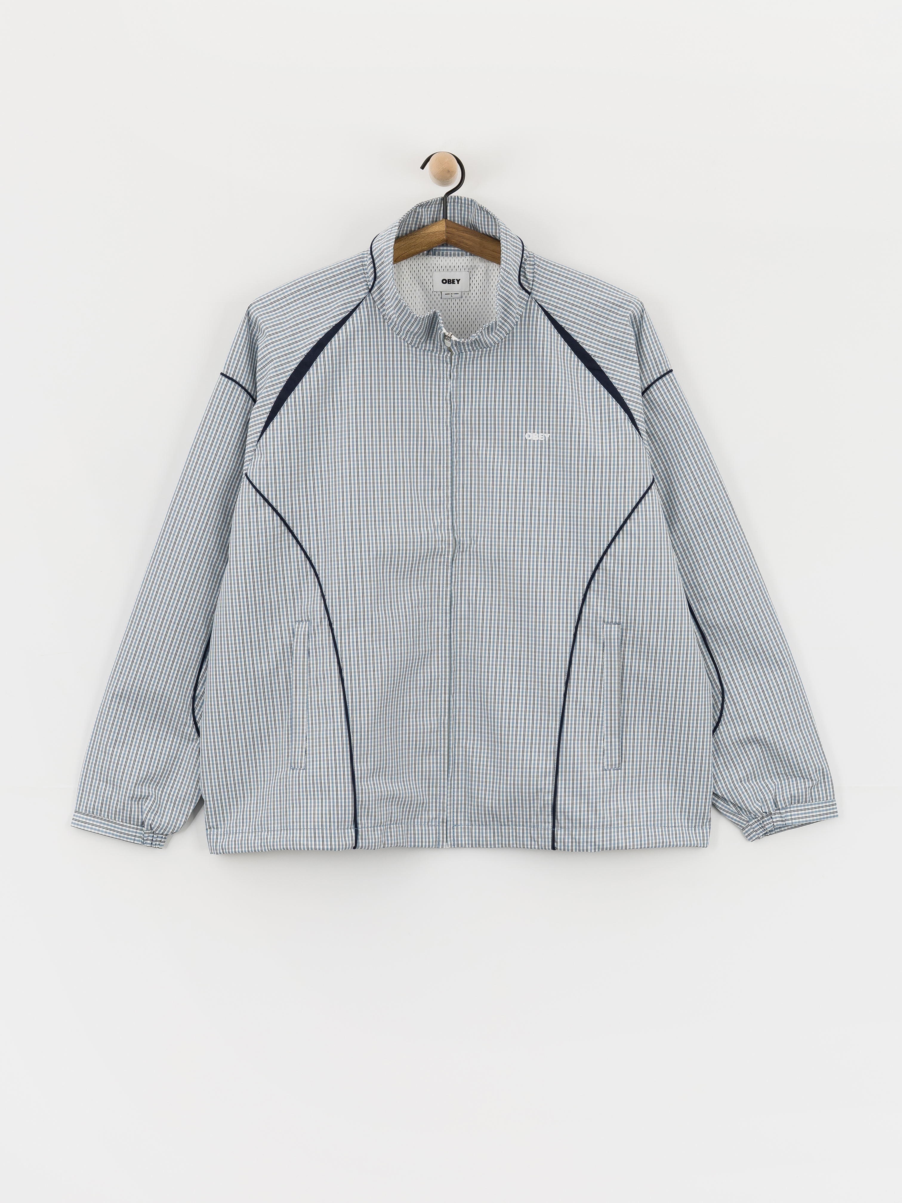 OBEY Practice Windbreaker Jacket - blue (plaid multi)