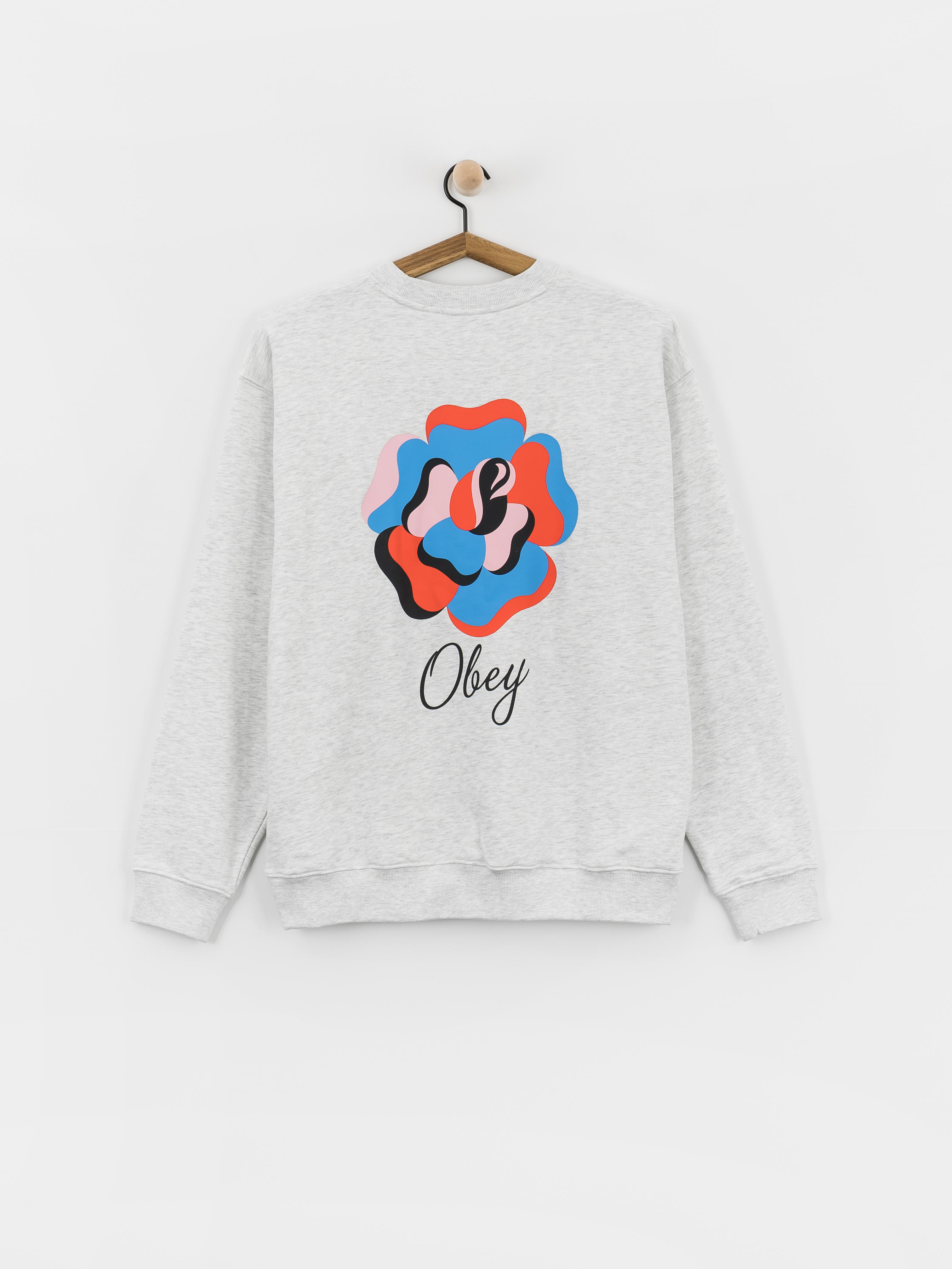 OBEY Paper Rose Sweatshirt (heather grey)