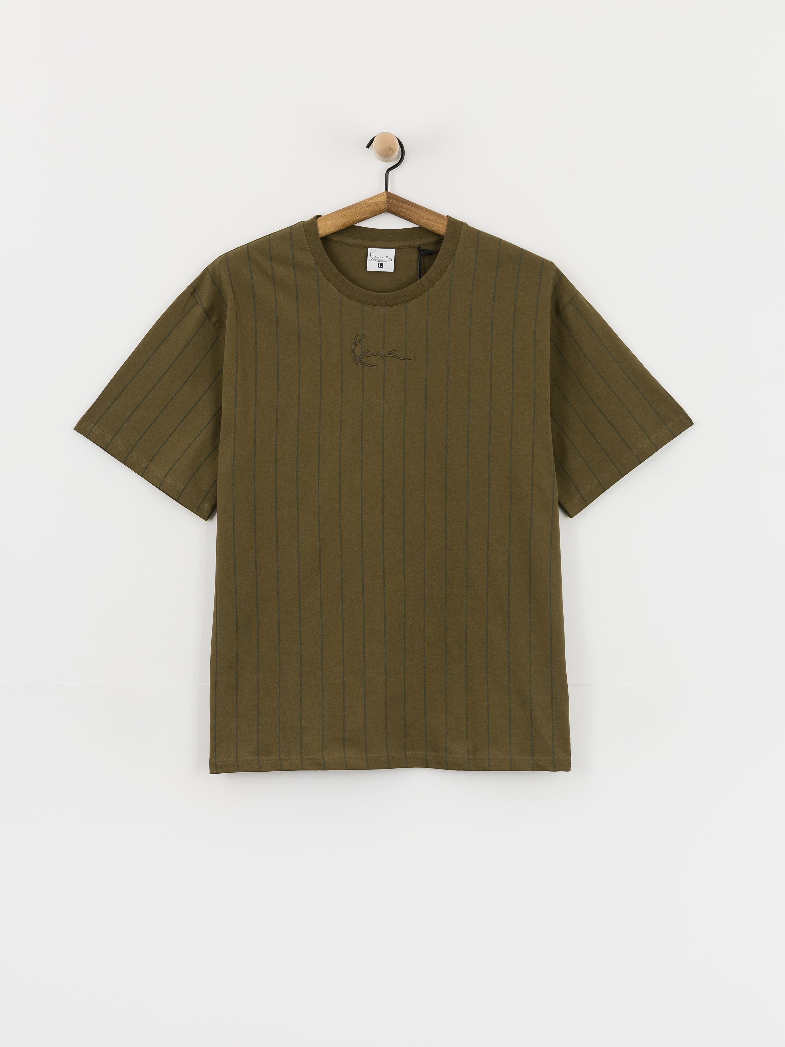 Karl Kani Small Signature Essential Pinstripe T-Shirt (green)