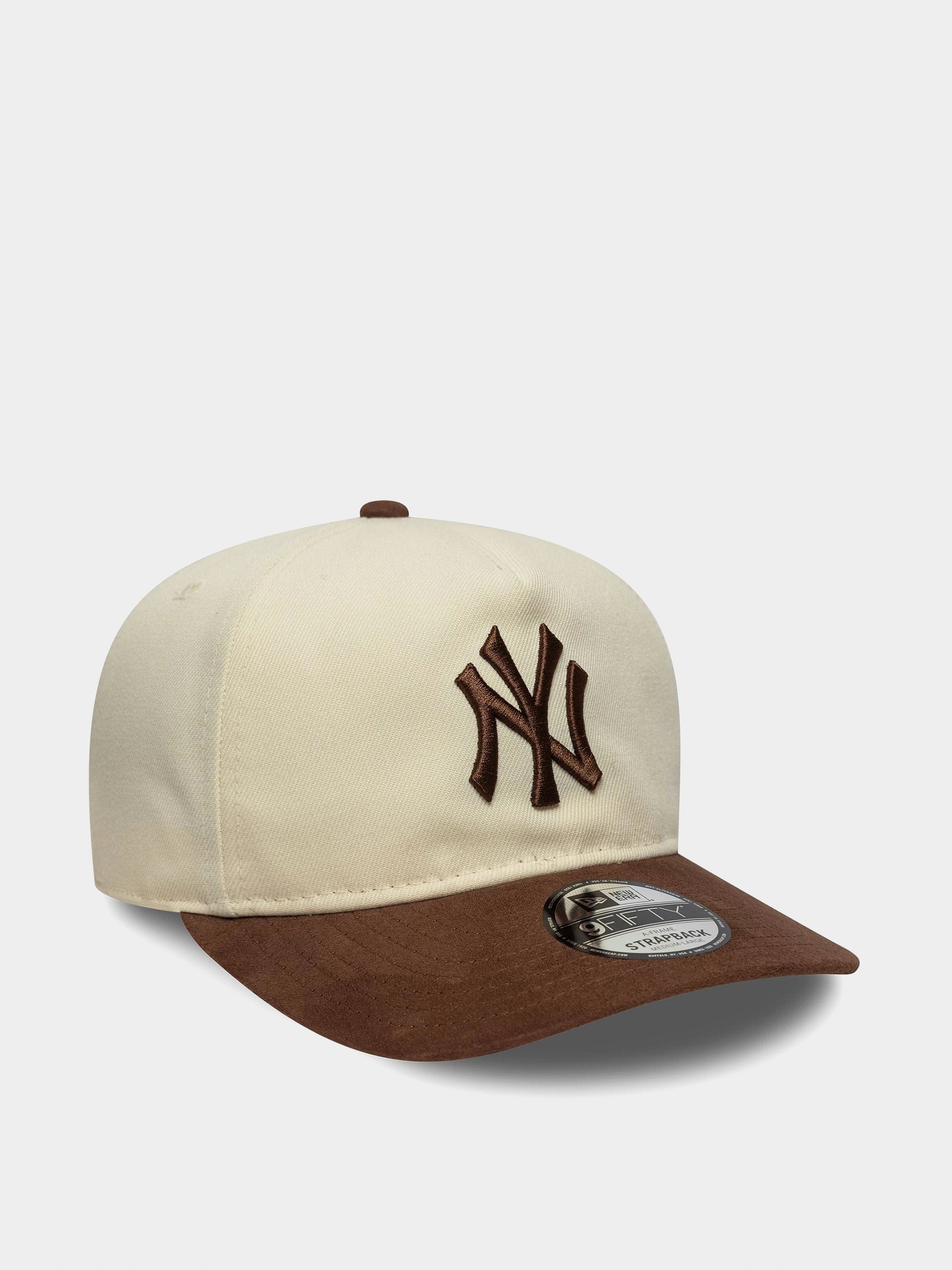 New Era Cap Suede Visor 9Fifty New York Yankees (light cream/chestnut)