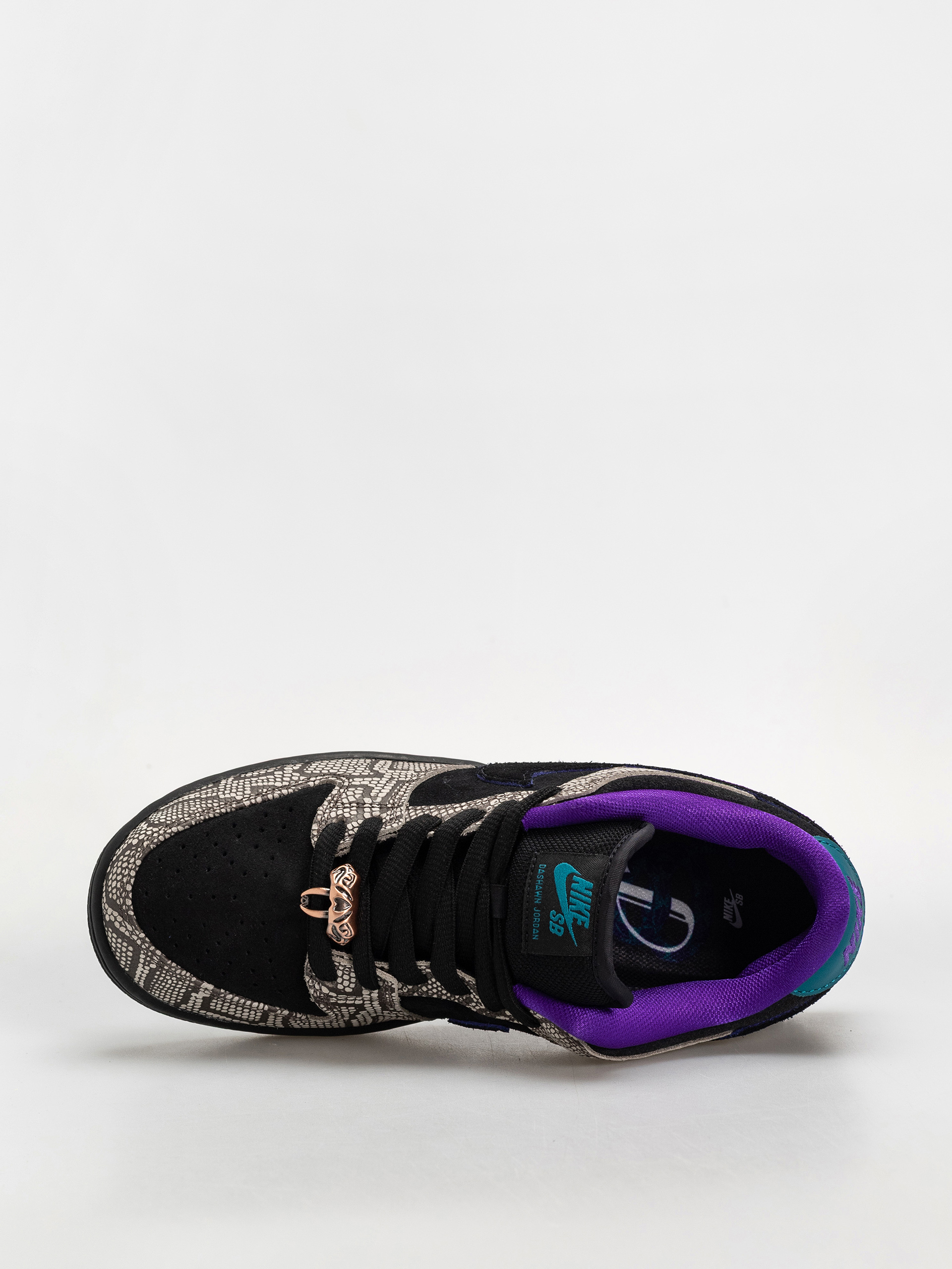 Nike SB Dunk Low Pro Schuhe (string/black bright spruce fierce purple)