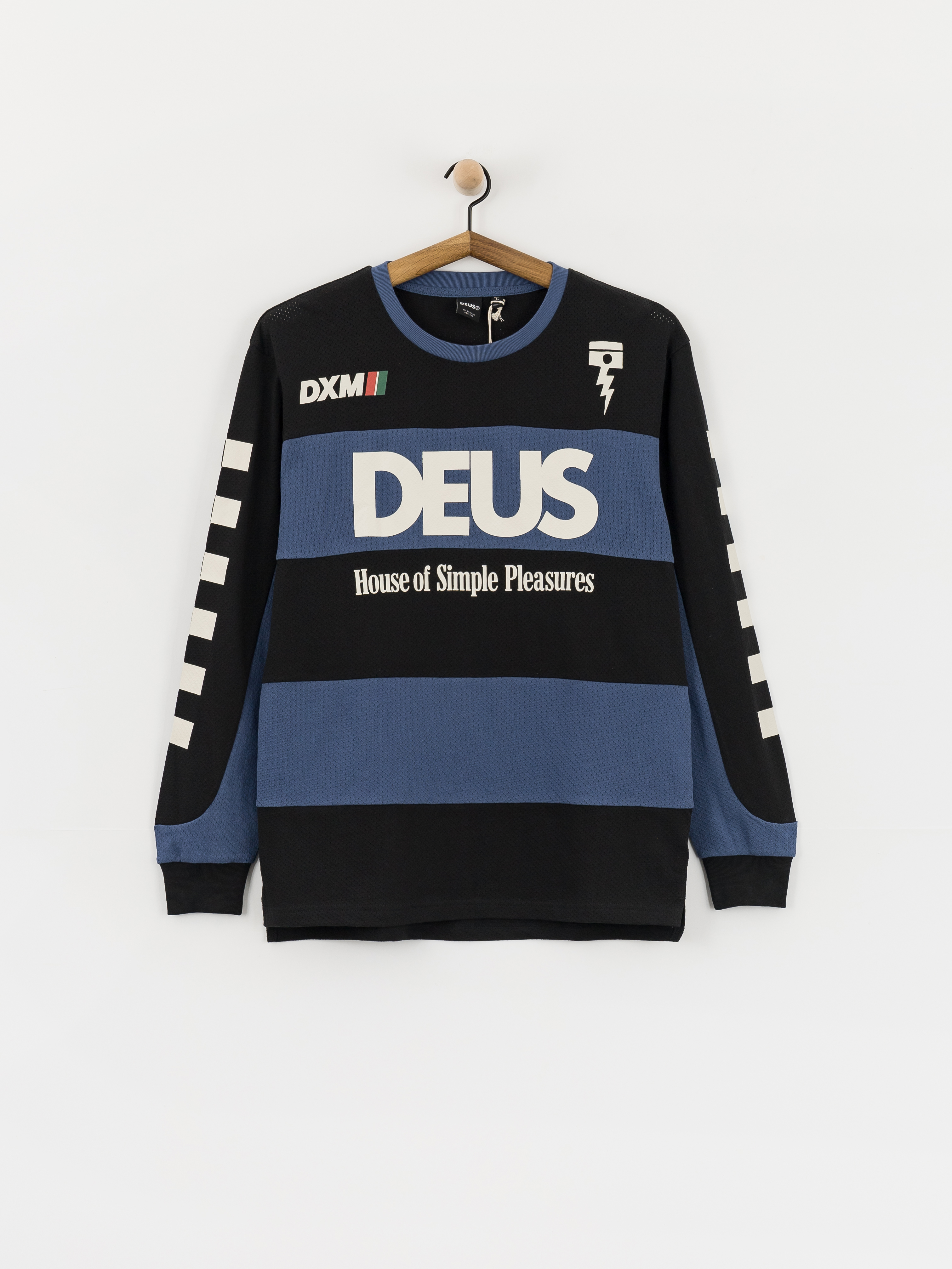Deus Ex Machina Vilander Moto Jersey T-Shirt (mechanic blue combo)