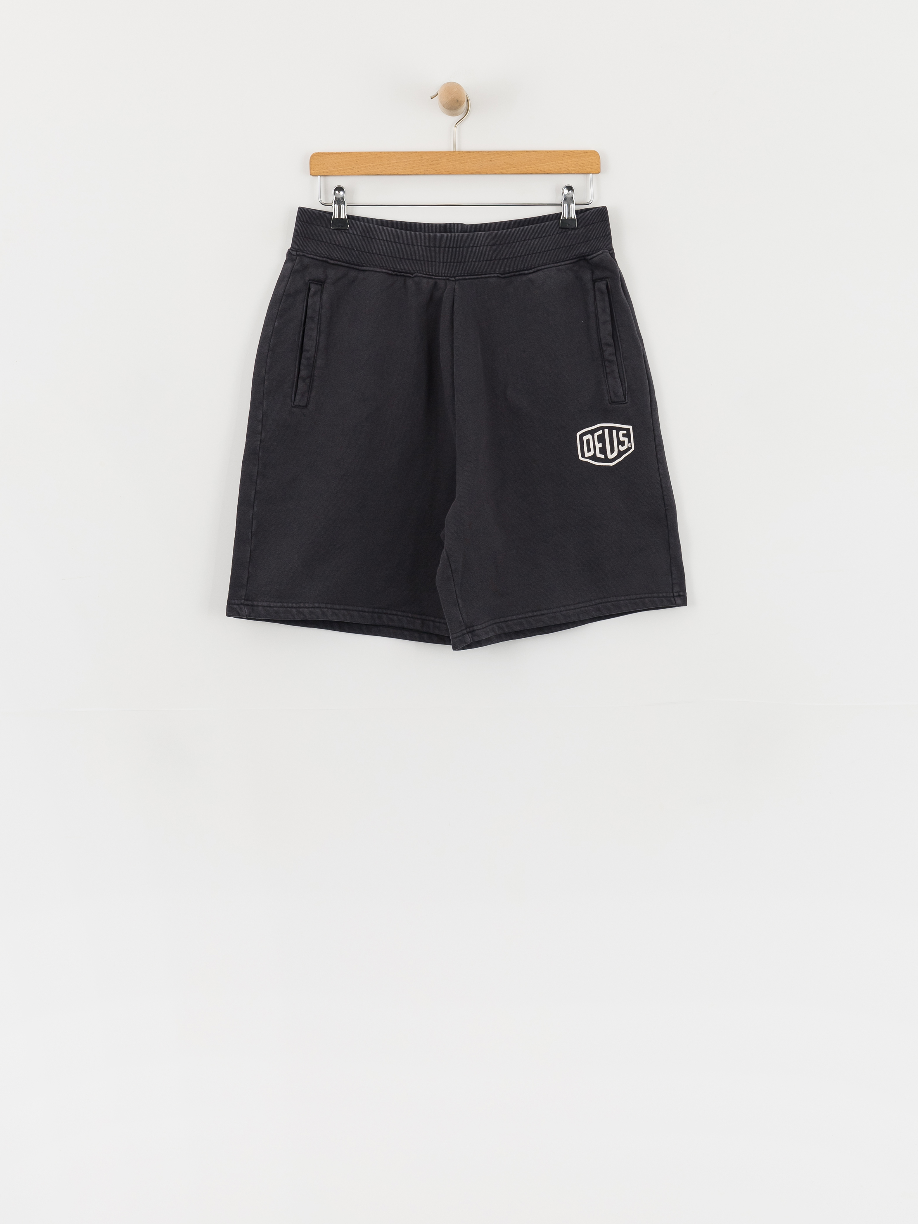 Deus Ex Machina Shield Garment Dyed Track Shorts (black)