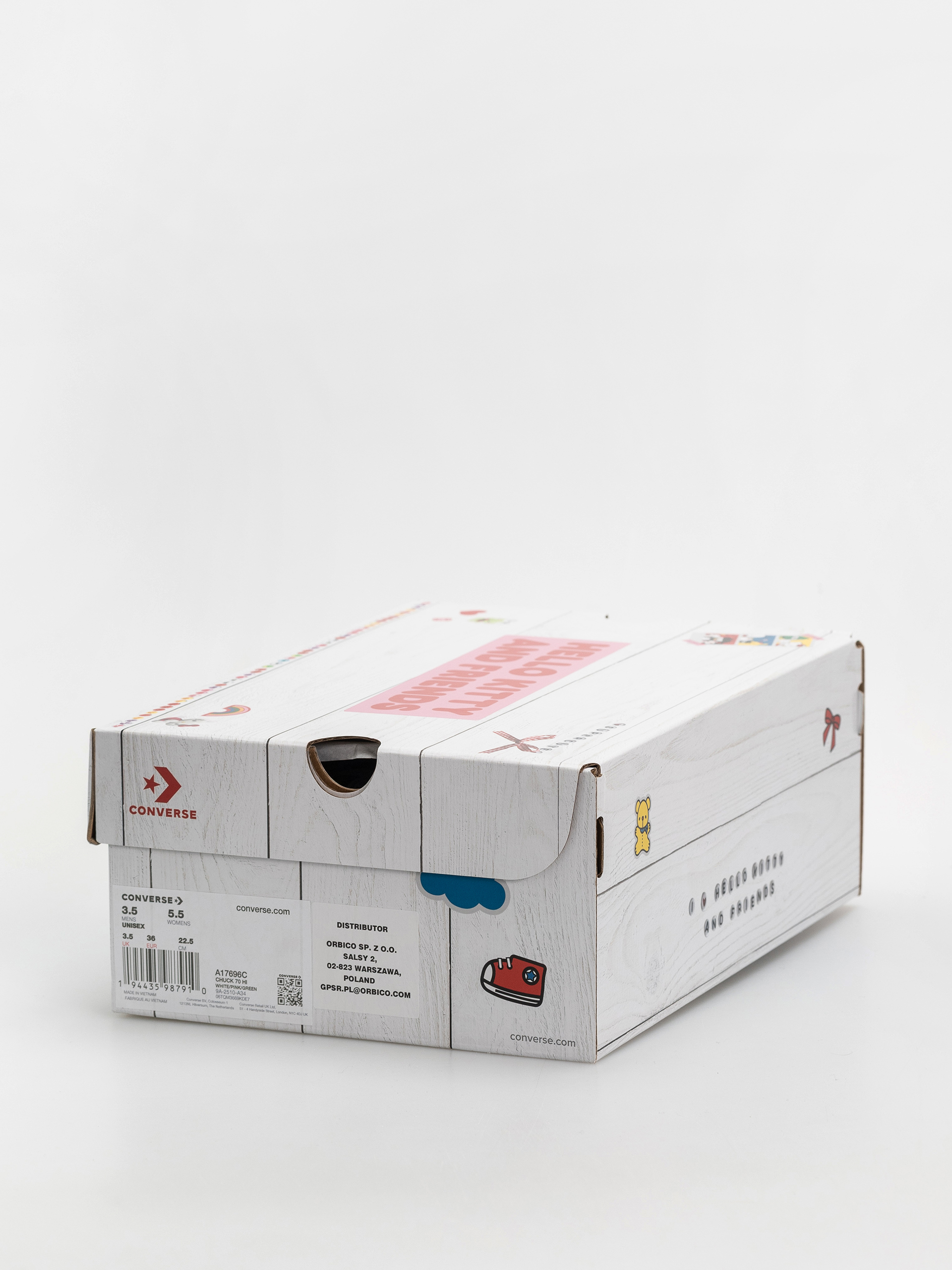 Converse Chuck 70 Hi Chucks (white/pink/green)