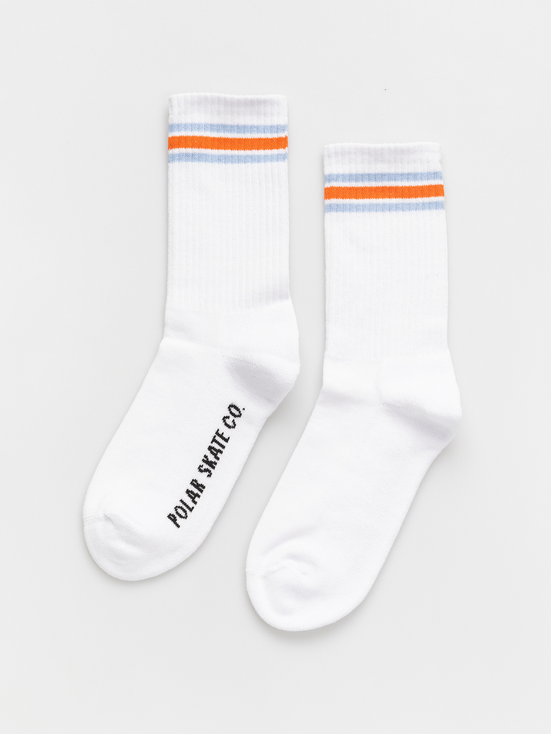 Polar Skate Rib Stripes Socken (white/orange/blue)