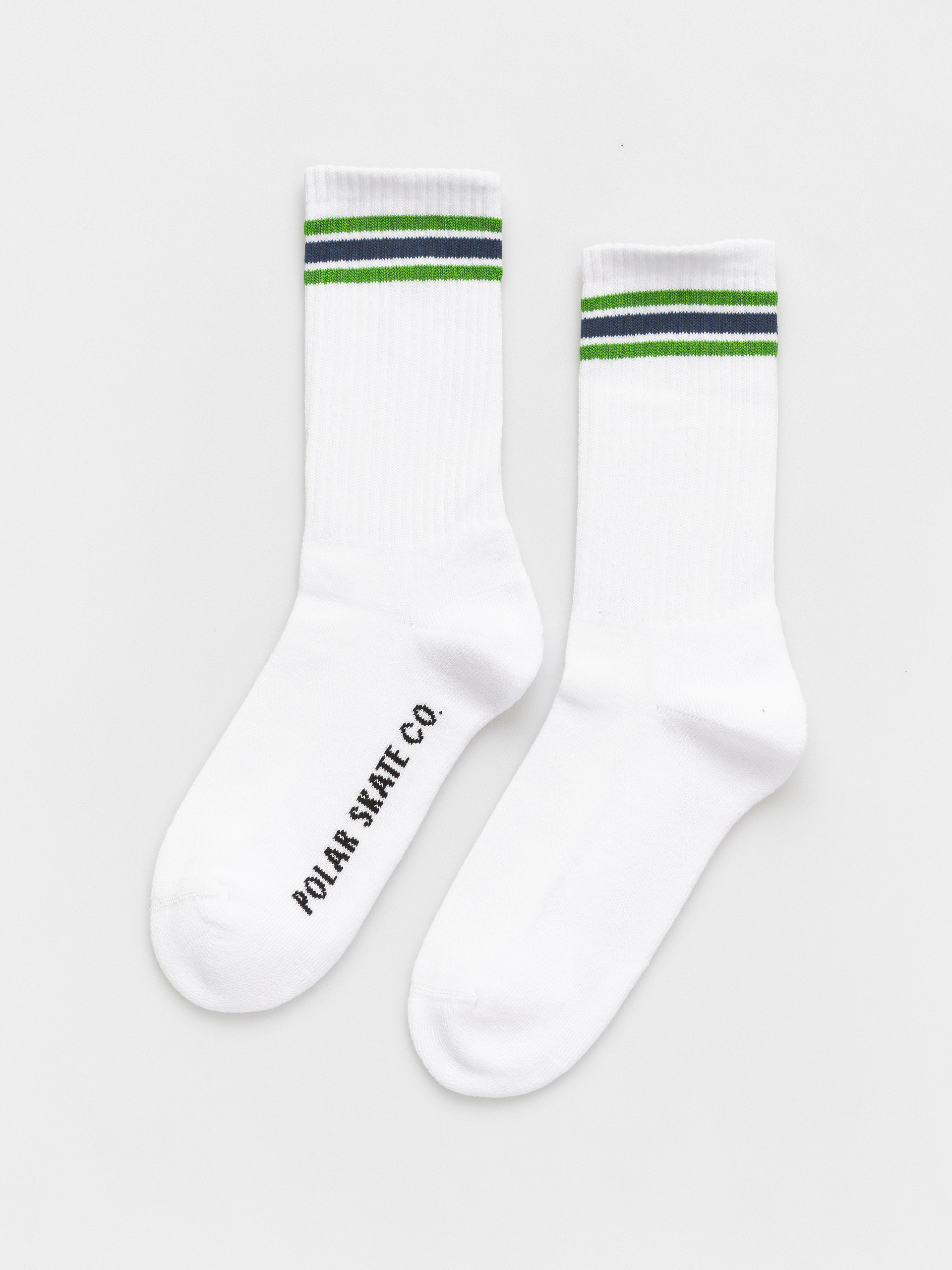 Polar Skate Rib Stripes Socks (white/green/blue)