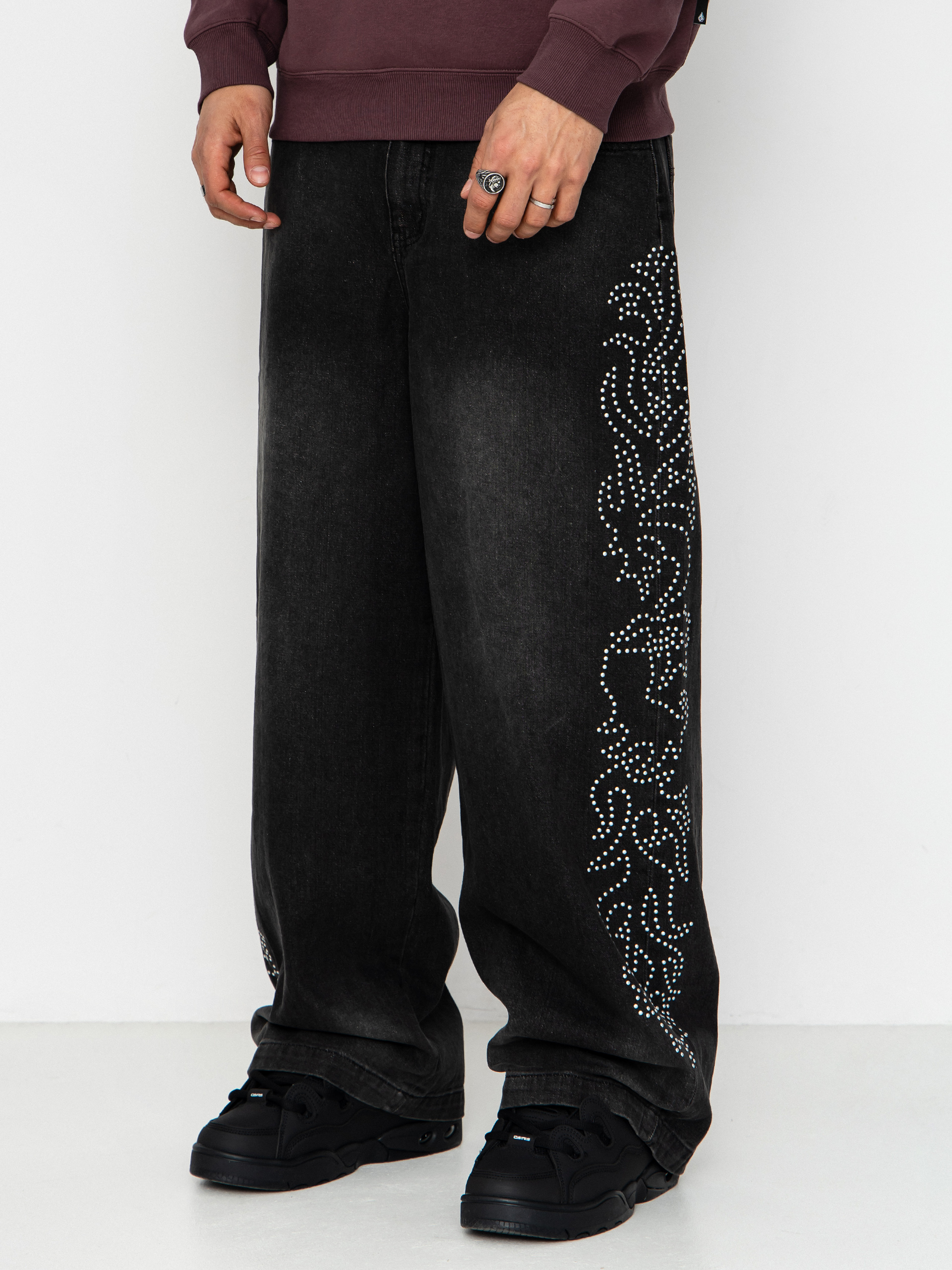RipNDip Pretty Flacko Extra Wide Leg Hose (black vintage wash denim)