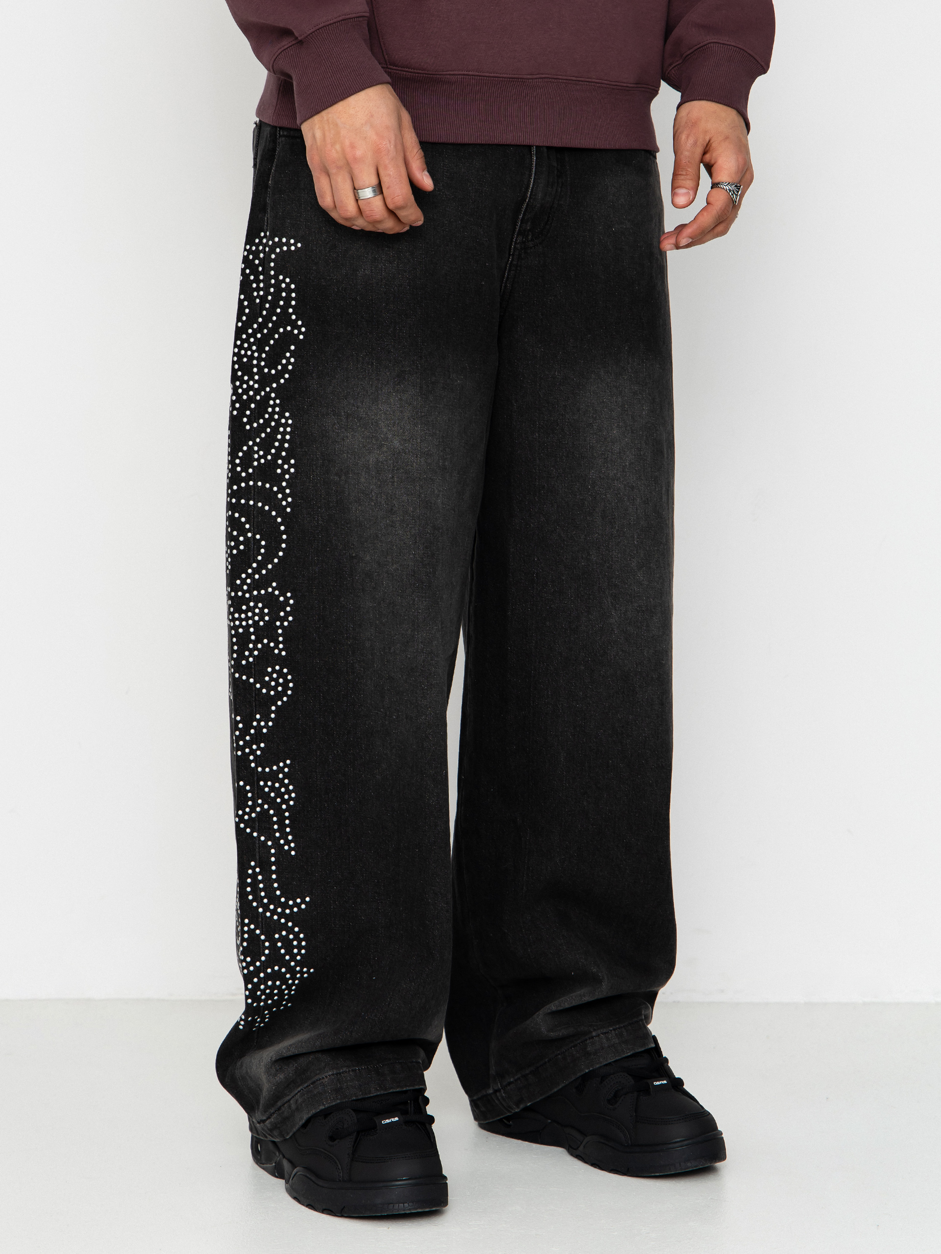 RipNDip Pretty Flacko Extra Wide Leg Pants (black vintage wash denim)