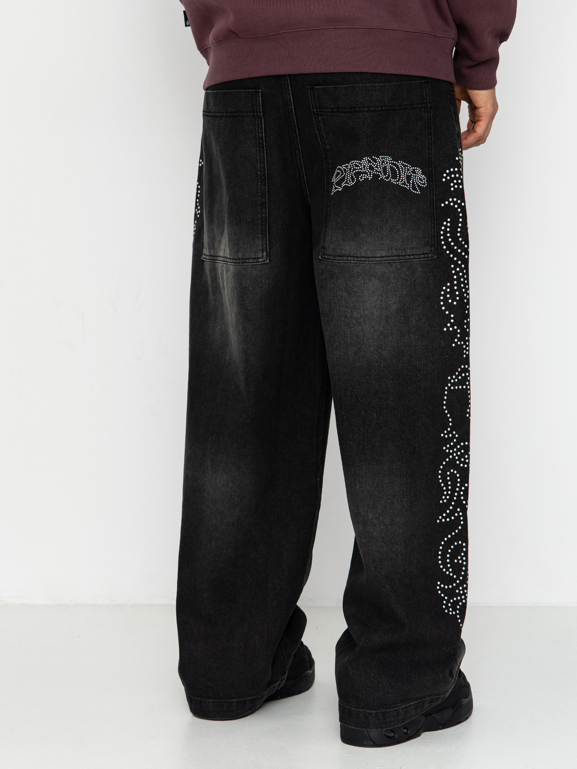 RipNDip Pretty Flacko Extra Wide Leg Pants (black vintage wash denim)