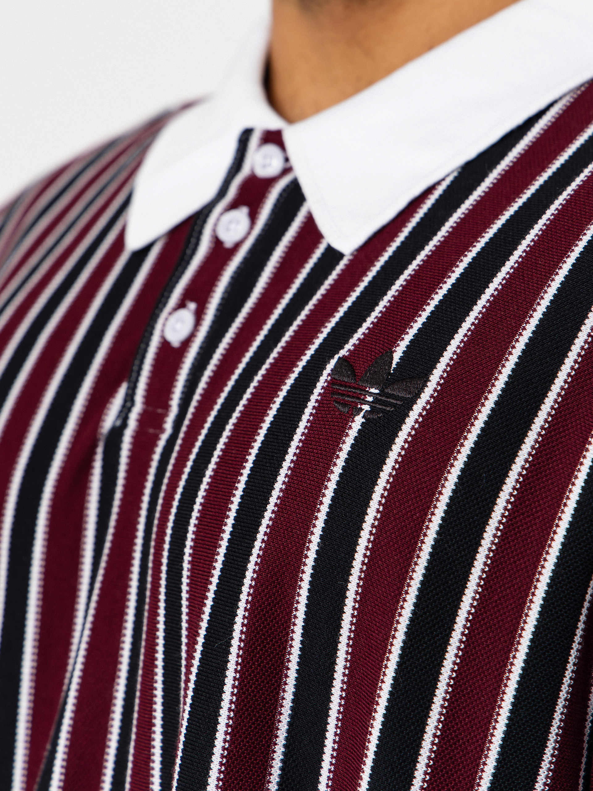 【BURGUNDY】Knit Polo Mesh Stripe Politix Anderson Stripe Texture Knit Polo in Burgundy | MYER
