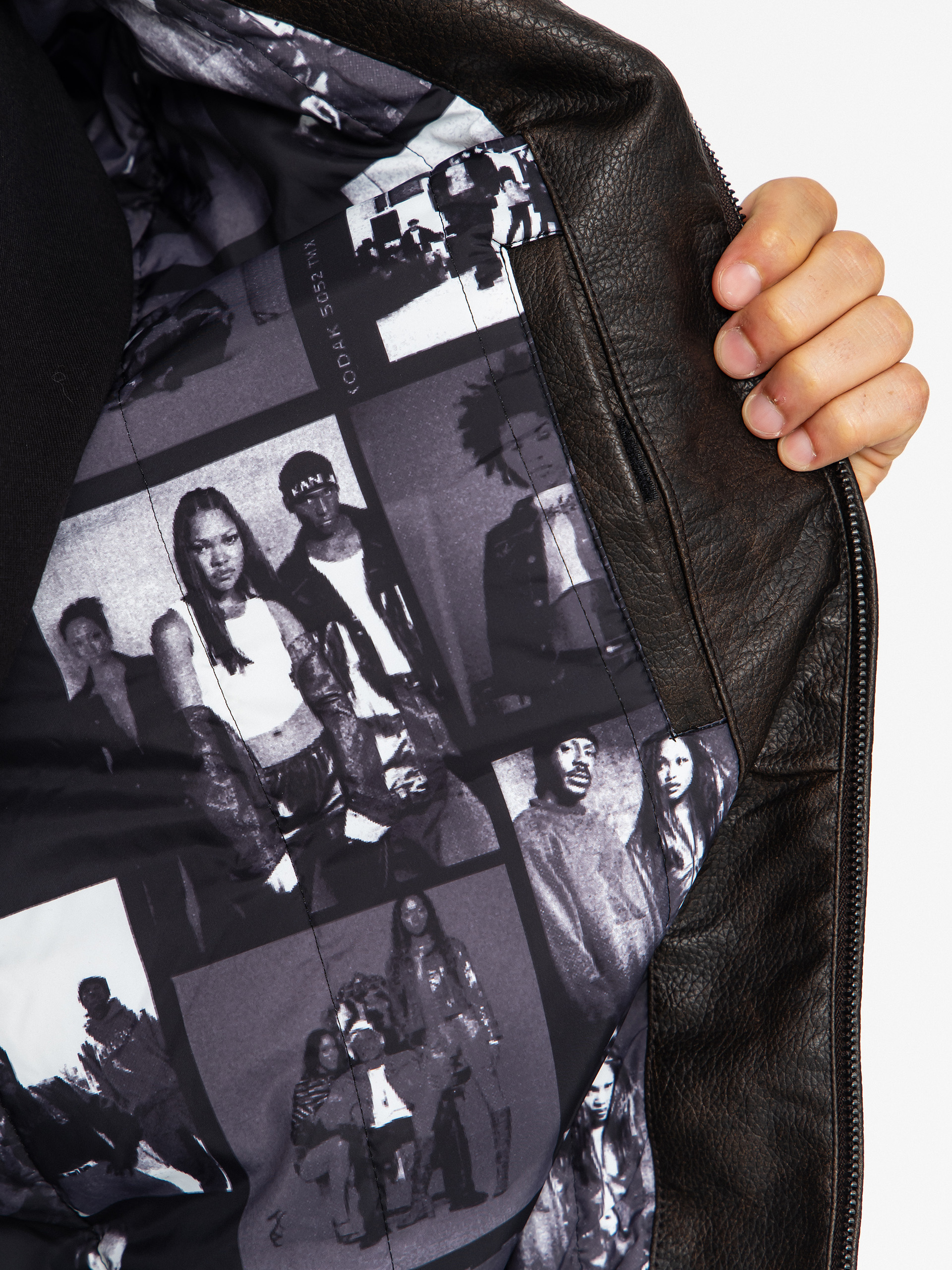 Karl Kani Signature Pu Leather Bomber Jacke (brown)