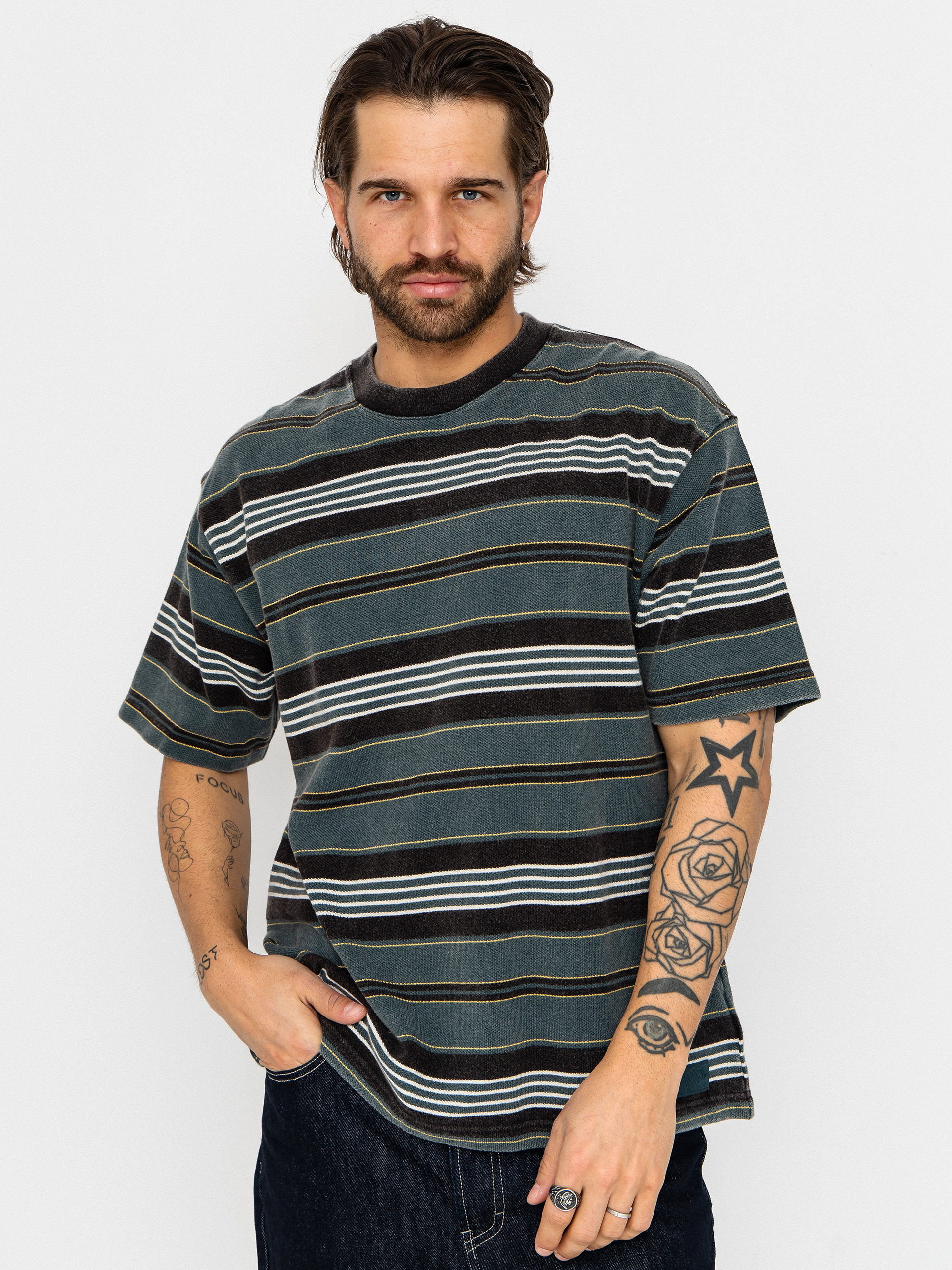 Vans Lx Pique Stripe Knit T-Shirt - green (mystic moss)