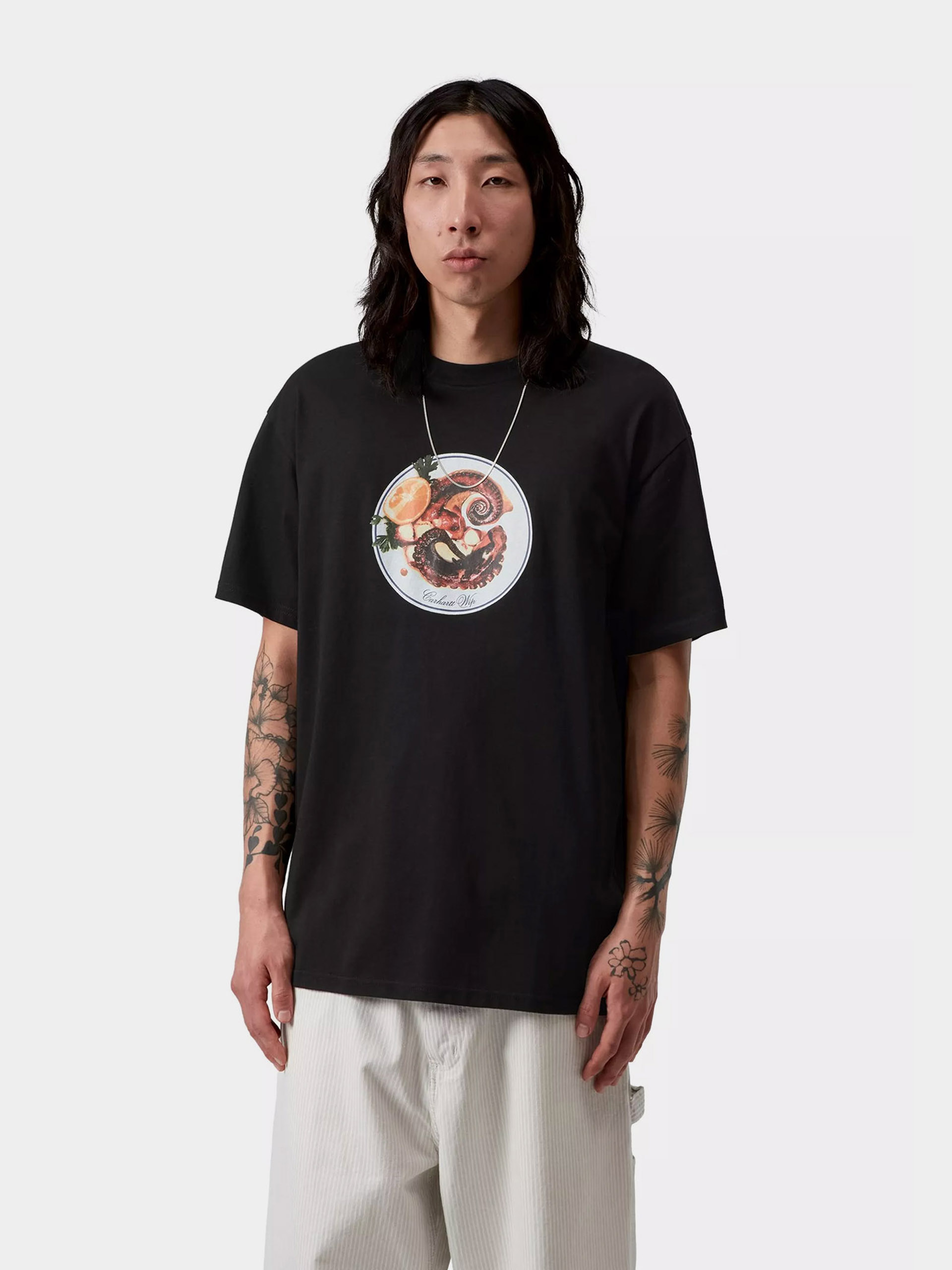 Deuxieme Classe SKARGORN ポケツキワイドTシャツ XSIDE Crew Neck Printed Jersey Men's T-Shirt - S5FV26Z8-VGK - LC