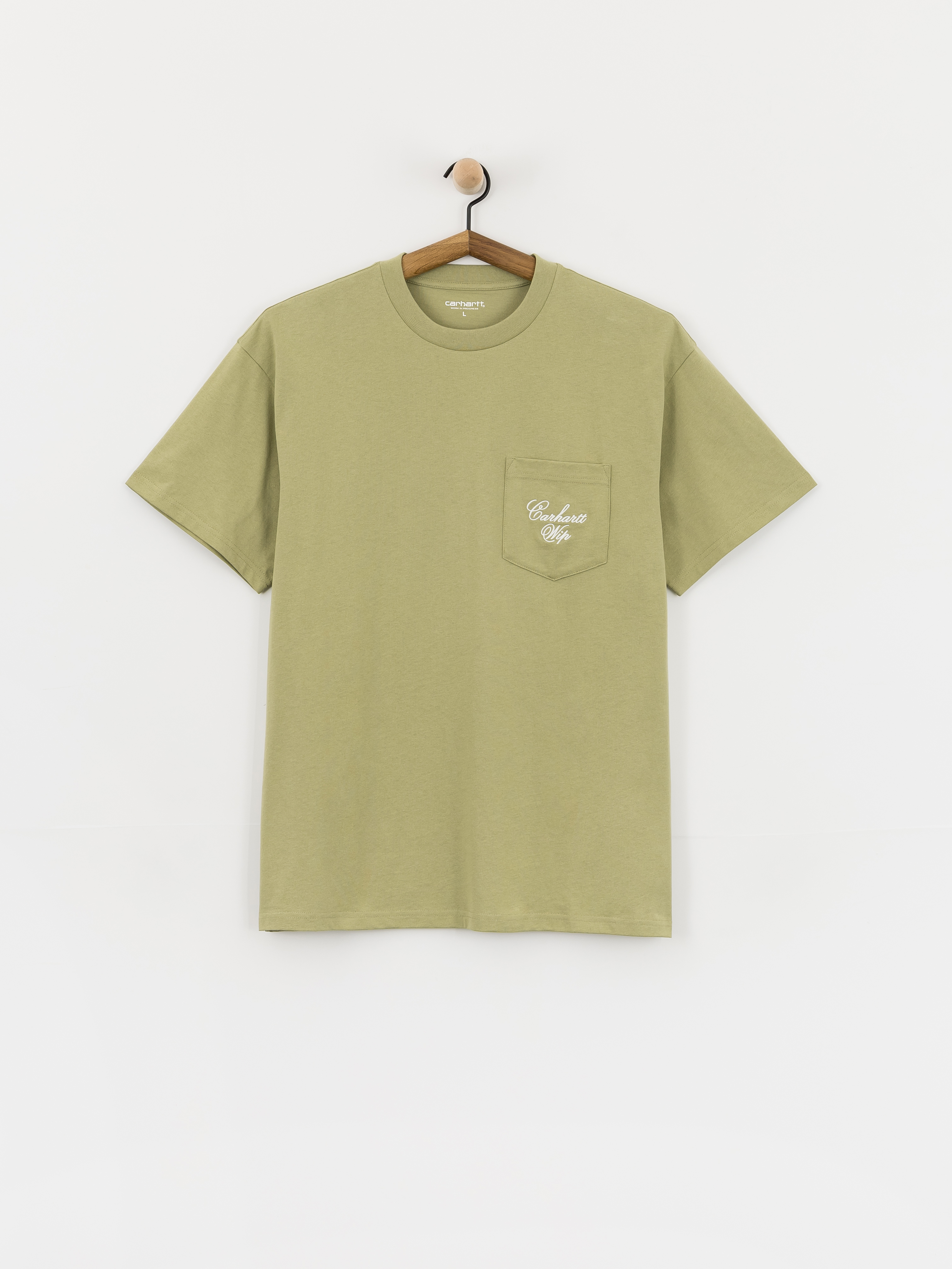 Carhartt WIP T-Shirt Longhand Pocket (gentle green/white)