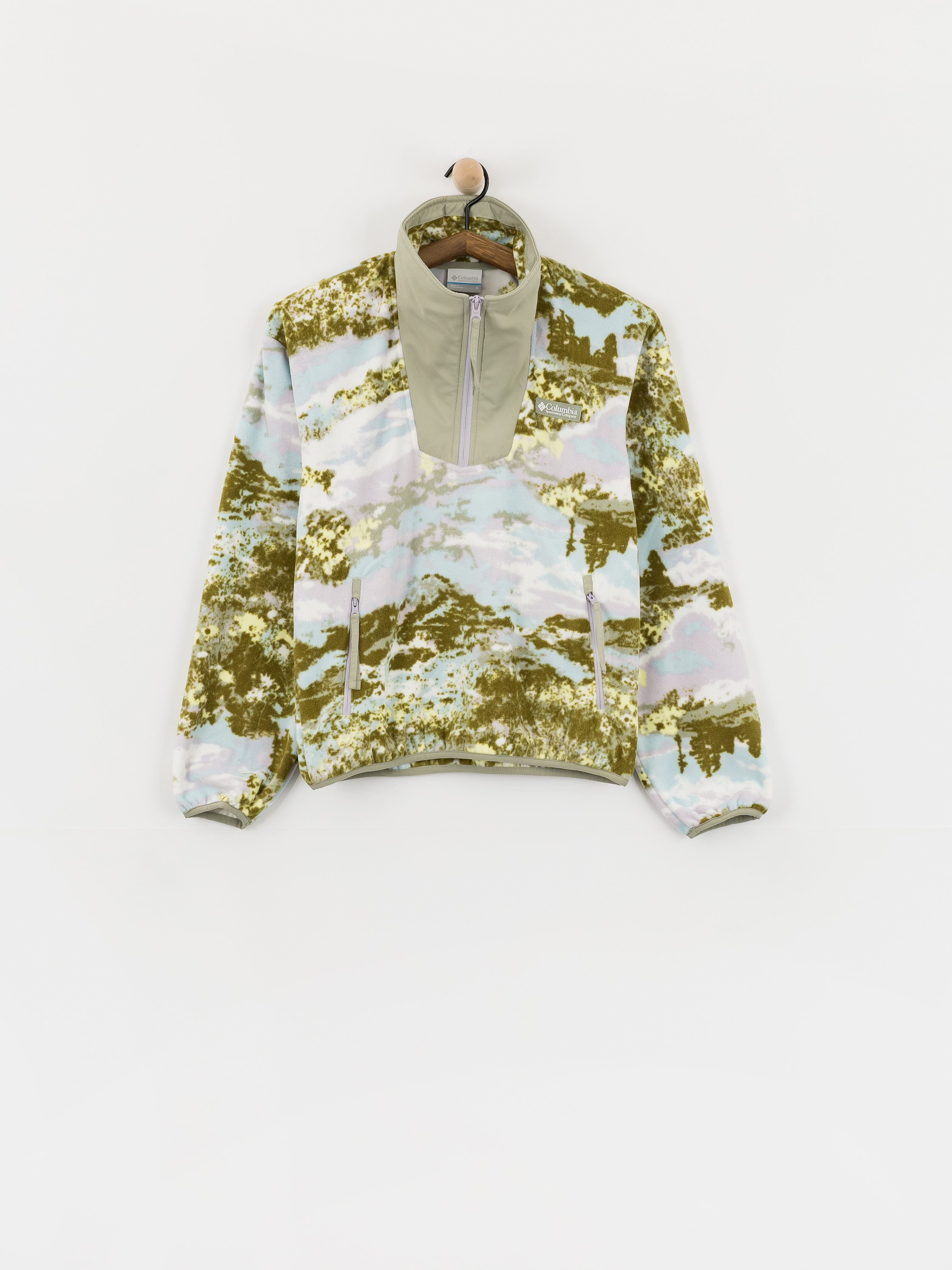 Womens Columbia Sequoia Grove Printed Half Zip Fleece  (citron haze/fieldaze)