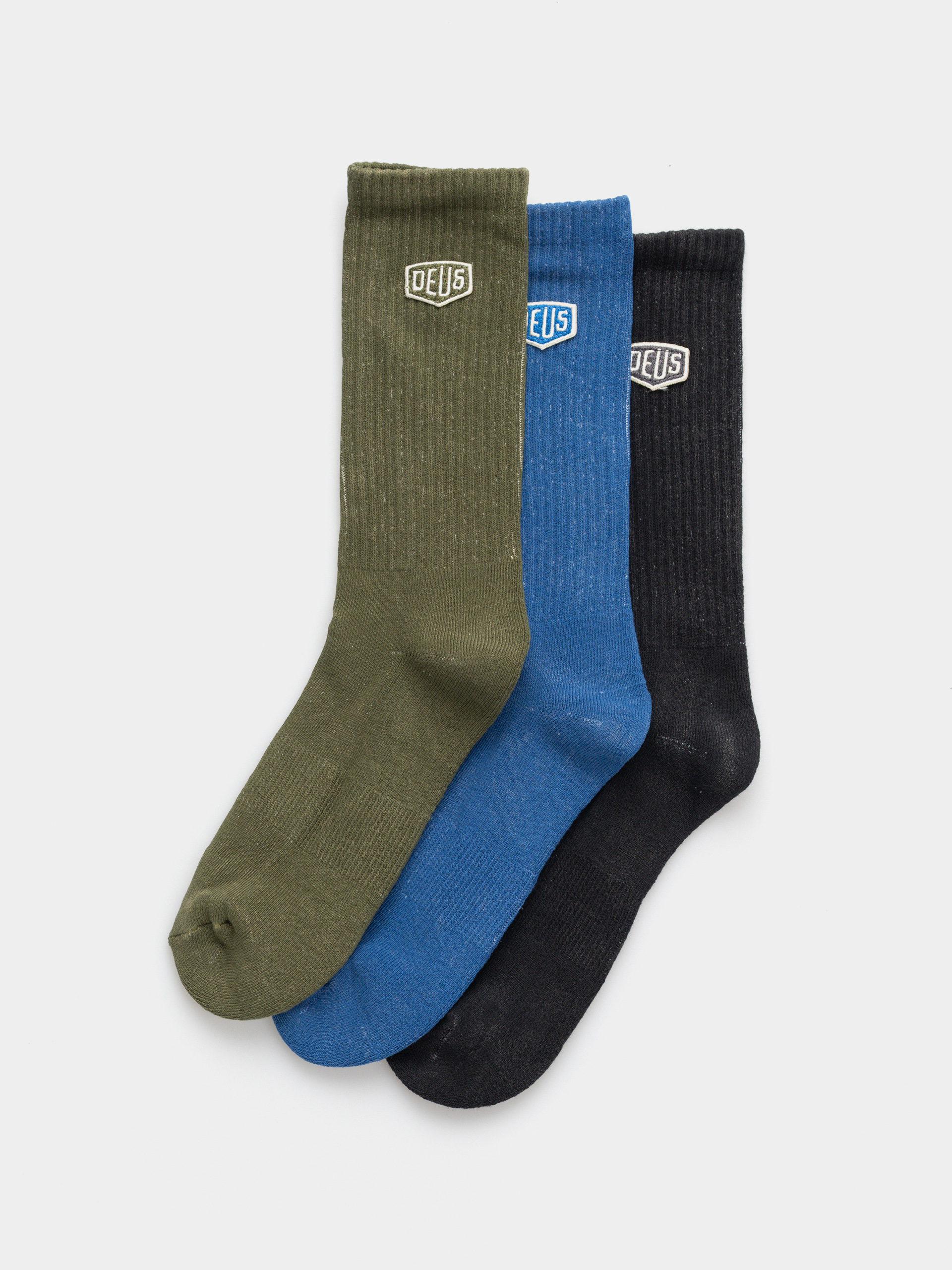 Deus Ex Machina Shield Garment Dyed Sock 3 Pack Socks (multi)