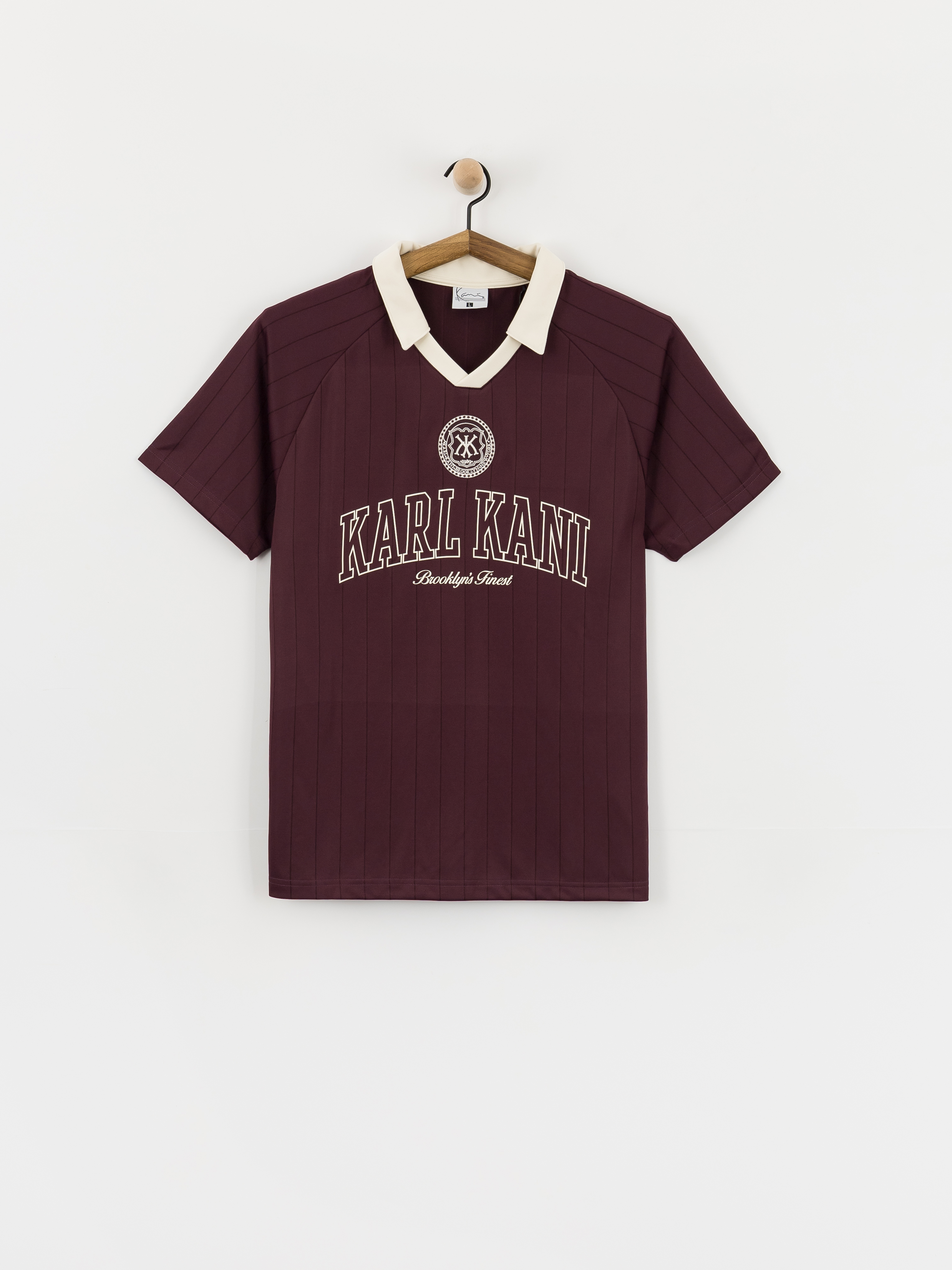 Karl Kani Heritage Emblem Shadow Pinstripe Soccer T-Shirt - brown