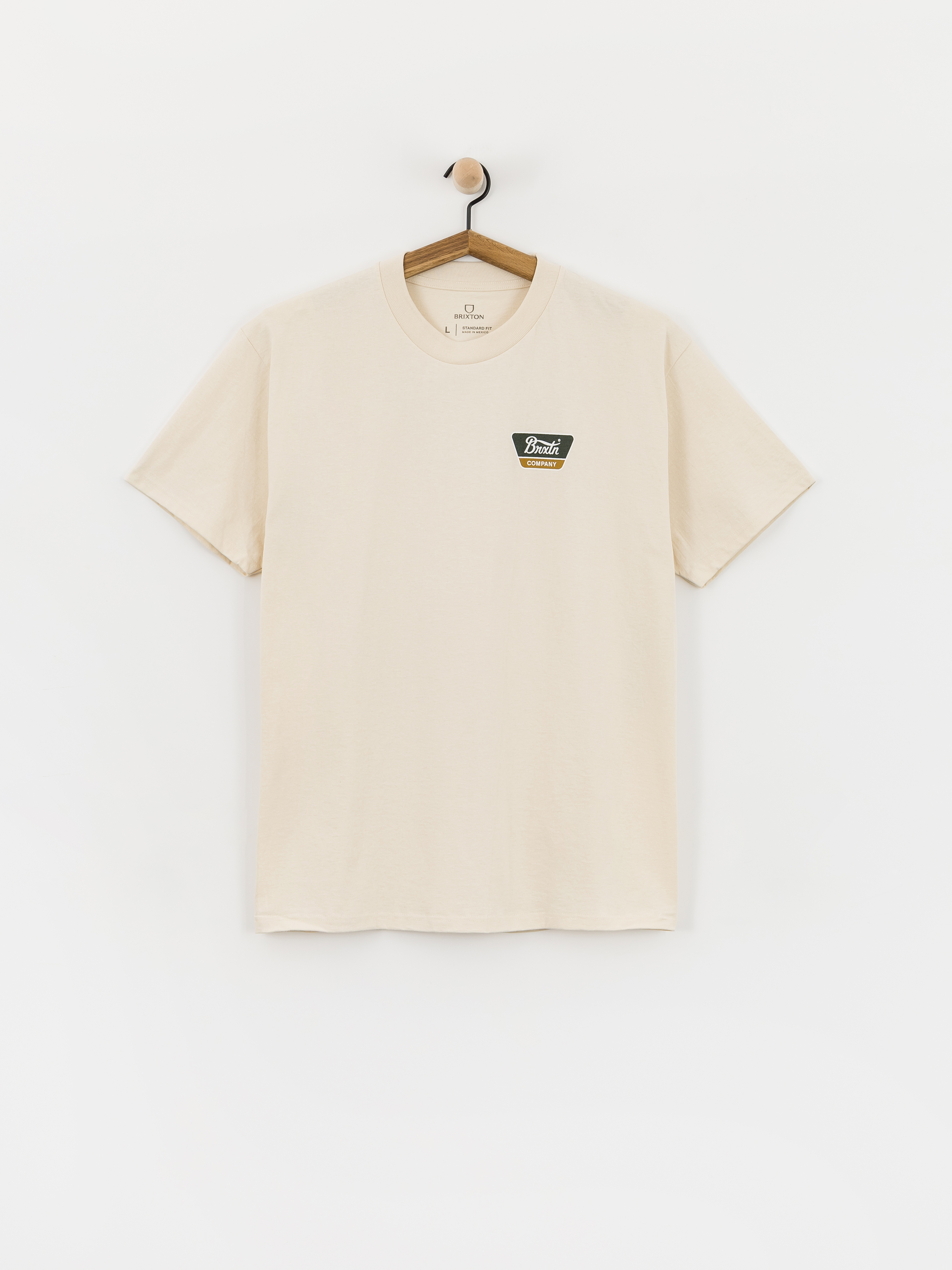 Brixton Linwood Std T-Shirt (cream/dark green/metal bronze)