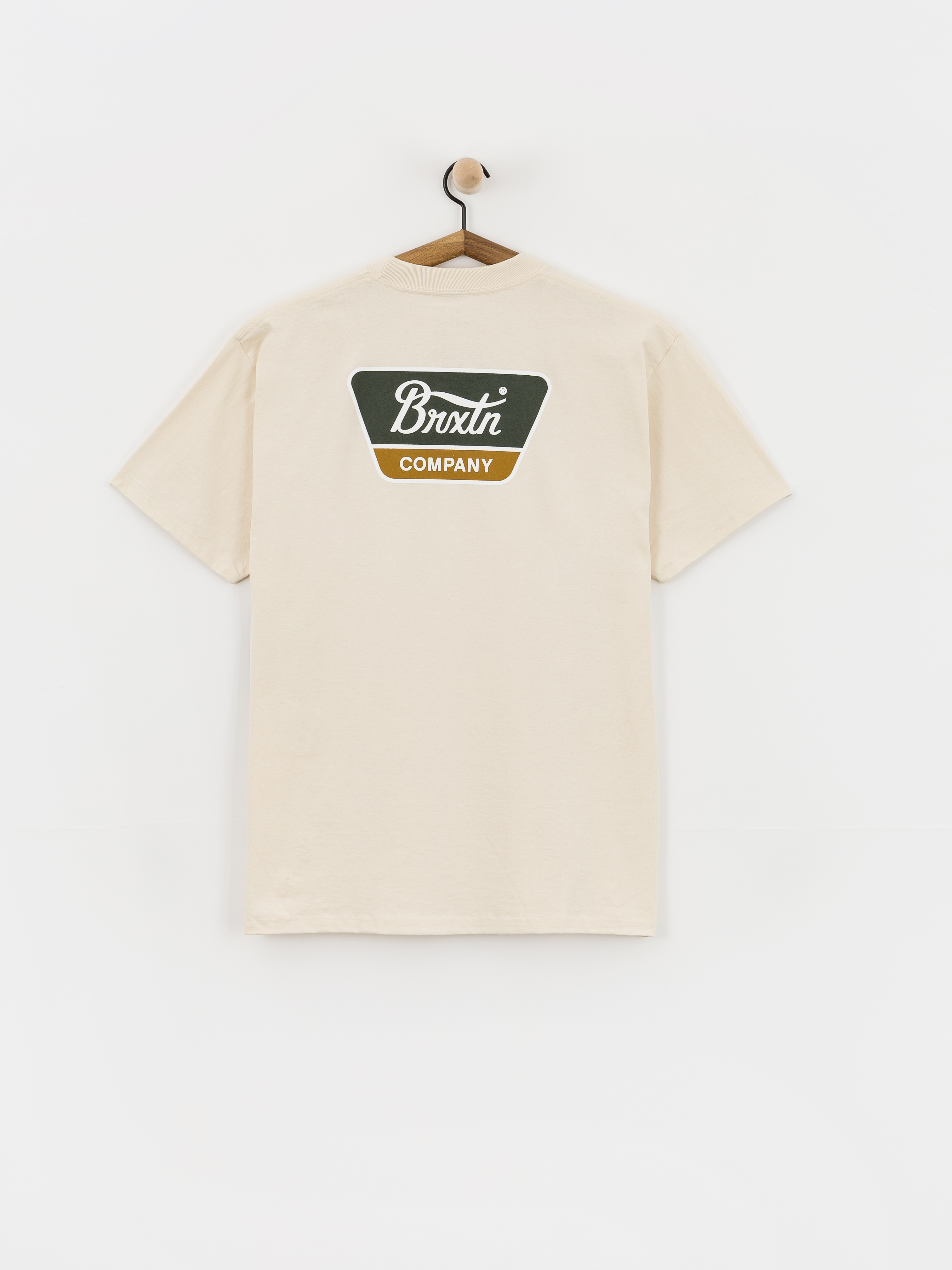 Brixton Linwood Std T-Shirt (cream/dark green/metal bronze)