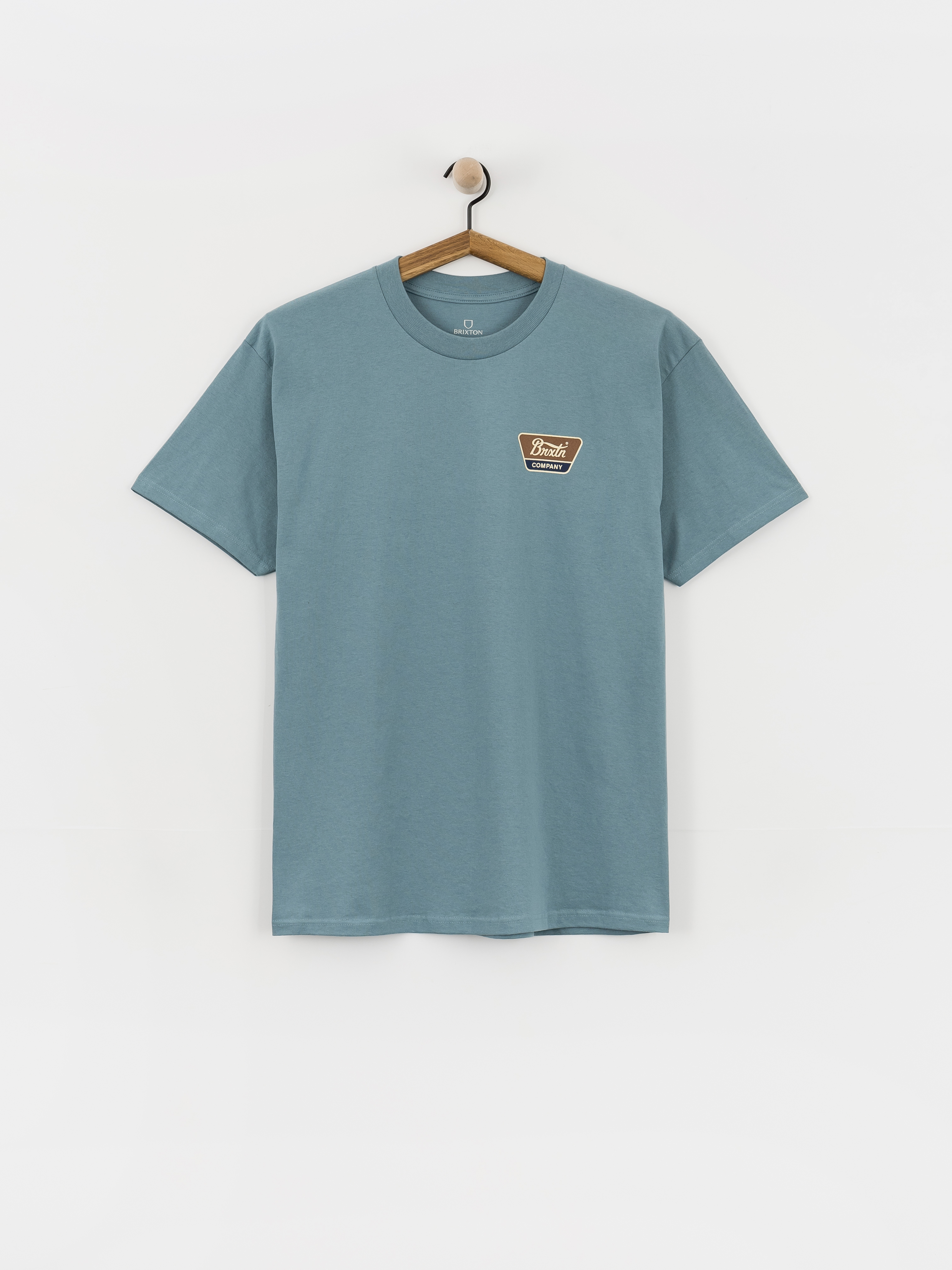 Brixton Linwood Std T-Shirt (ocean breeze/brown/dark navy)