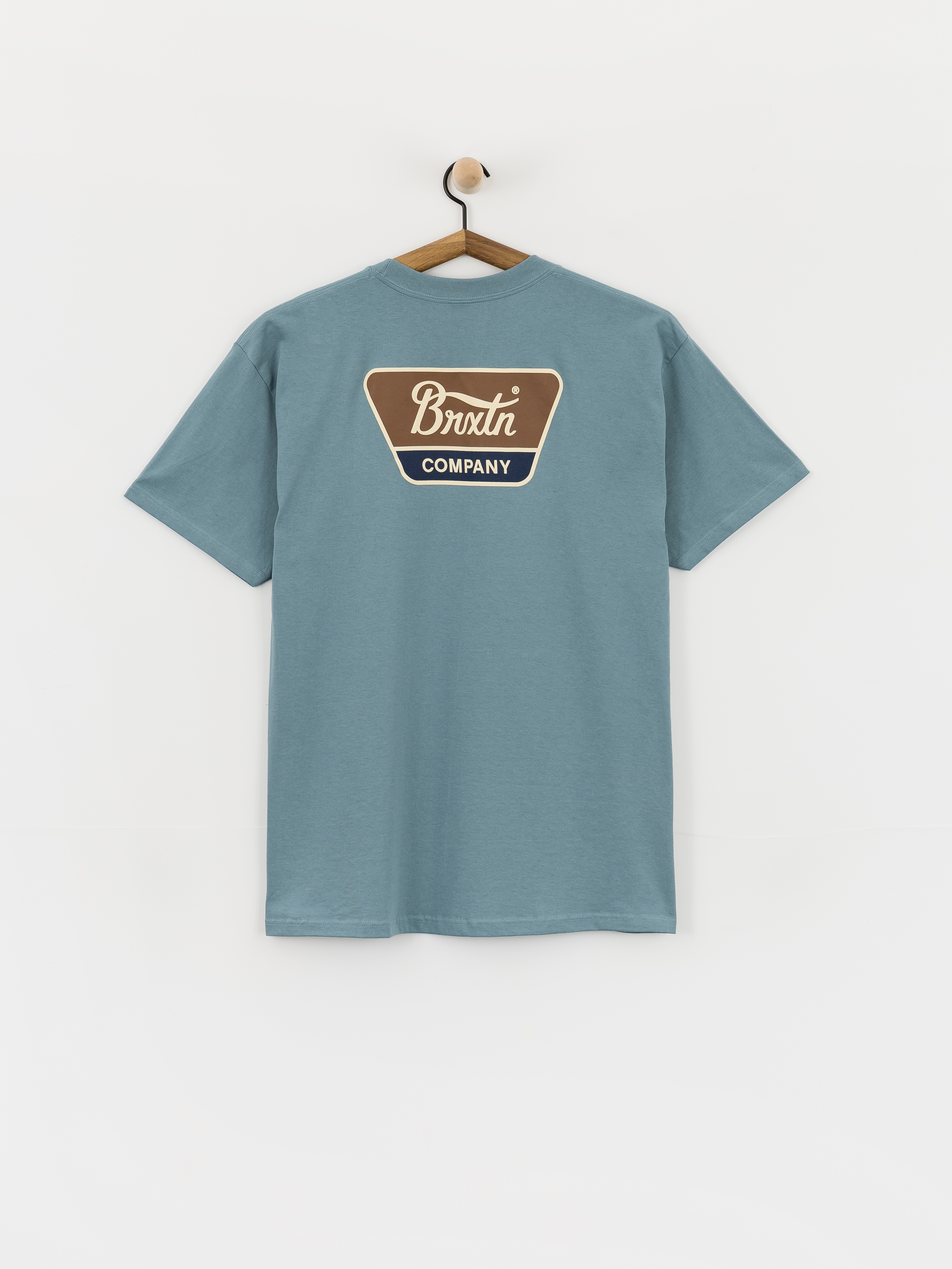 Brixton Linwood Std T-Shirt (ocean breeze/brown/dark navy)