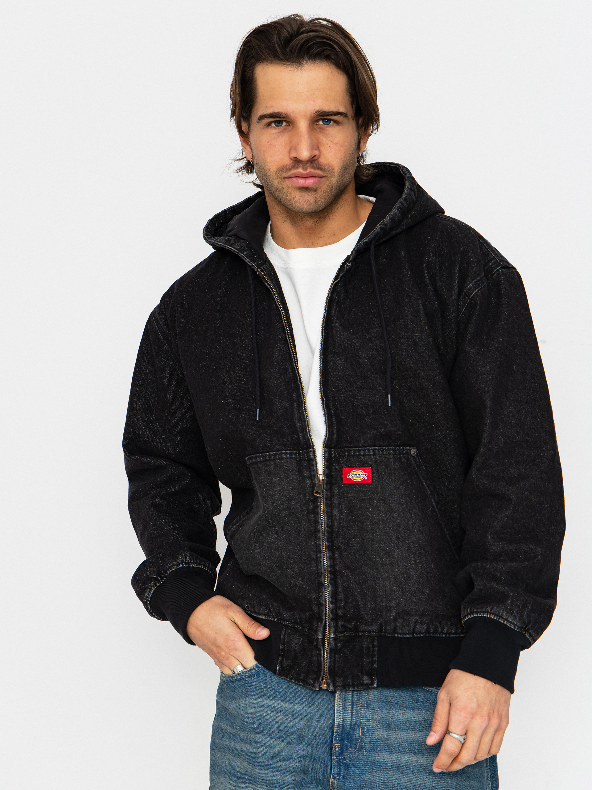 Dickies Hilham Lined Denim Hooded Bomber Jacket