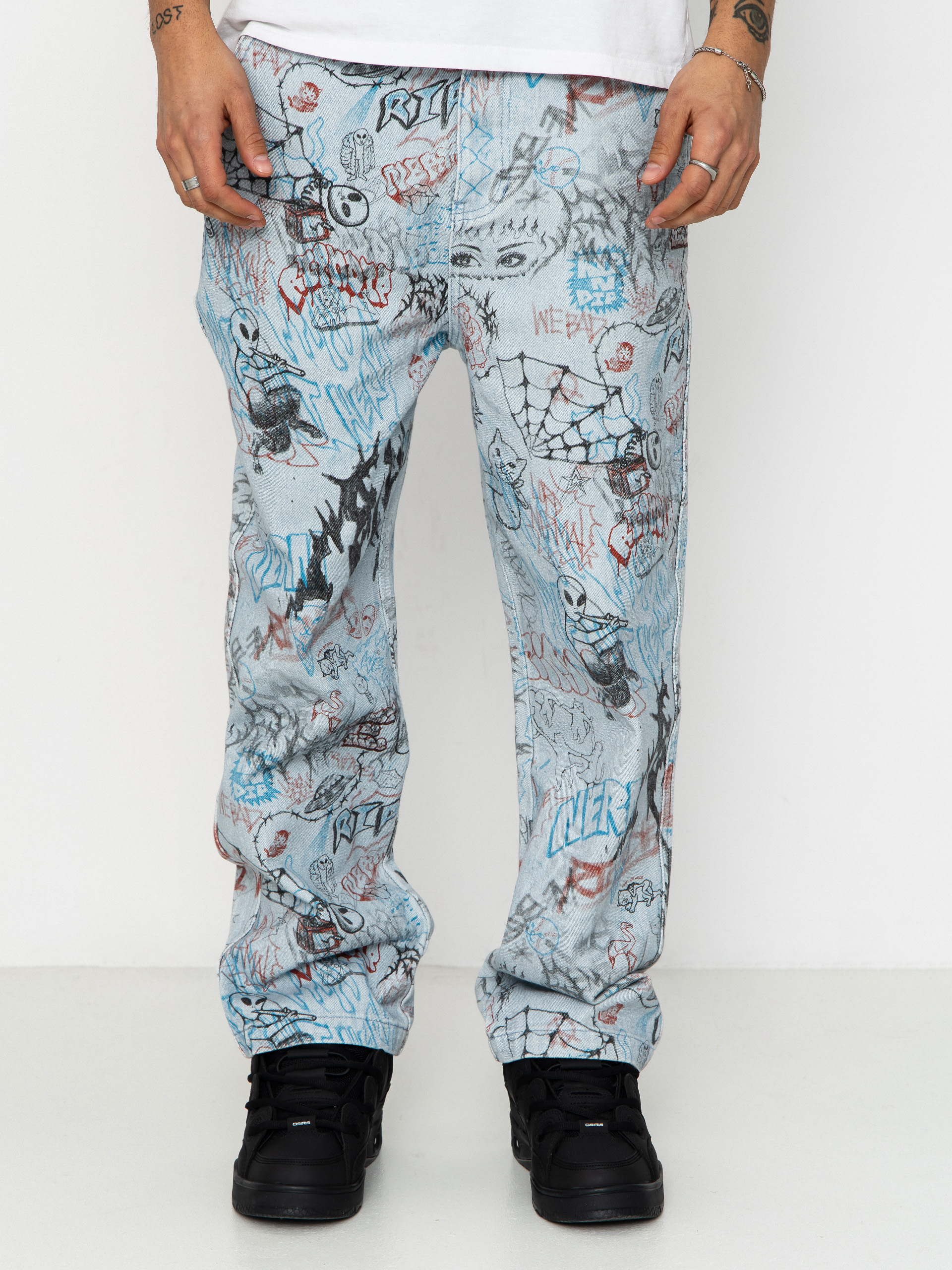 RipNDip Marker Wide Fit Hose (light wash denim)
