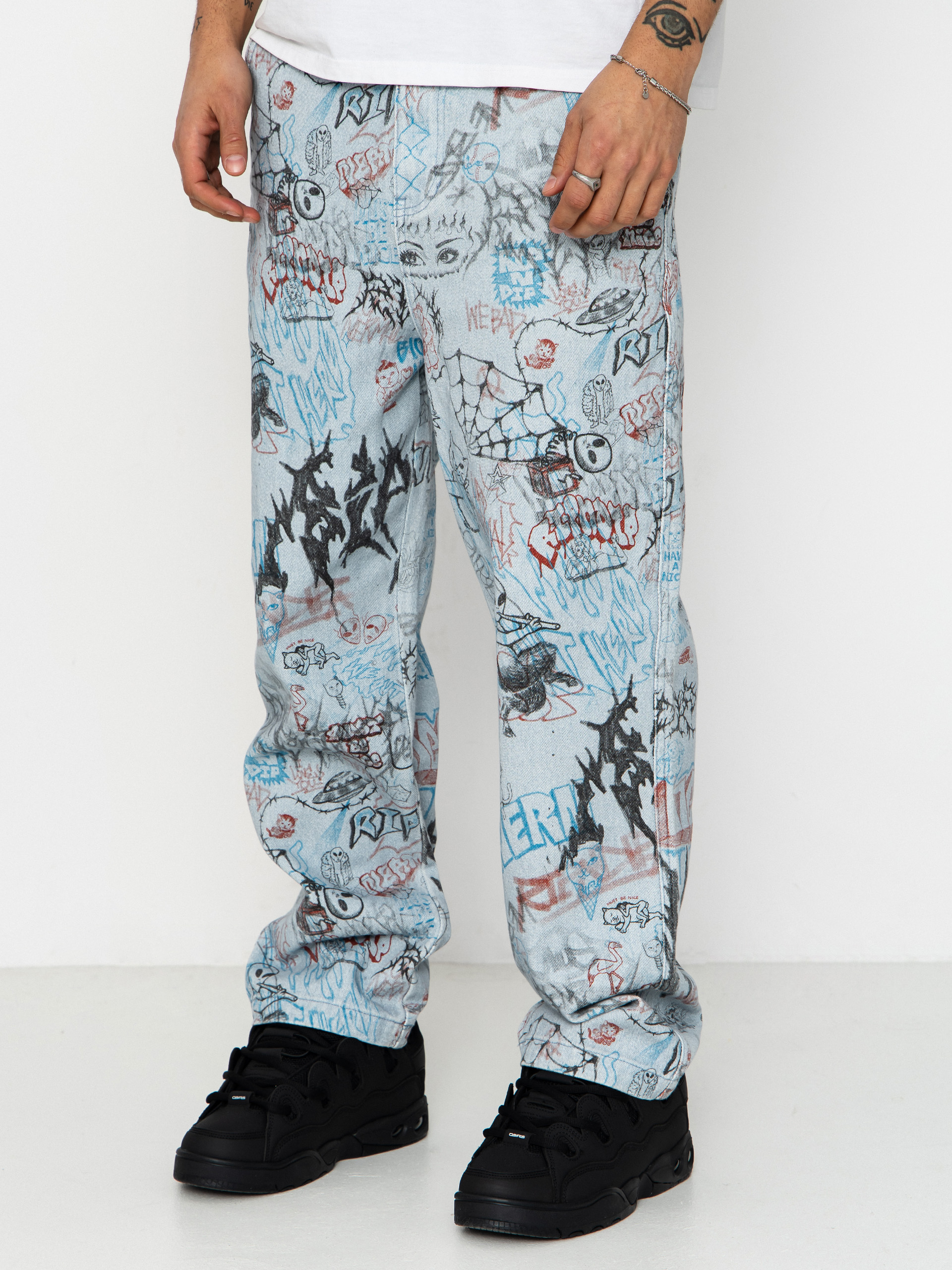 RipNDip Marker Wide Fit Hose (light wash denim)