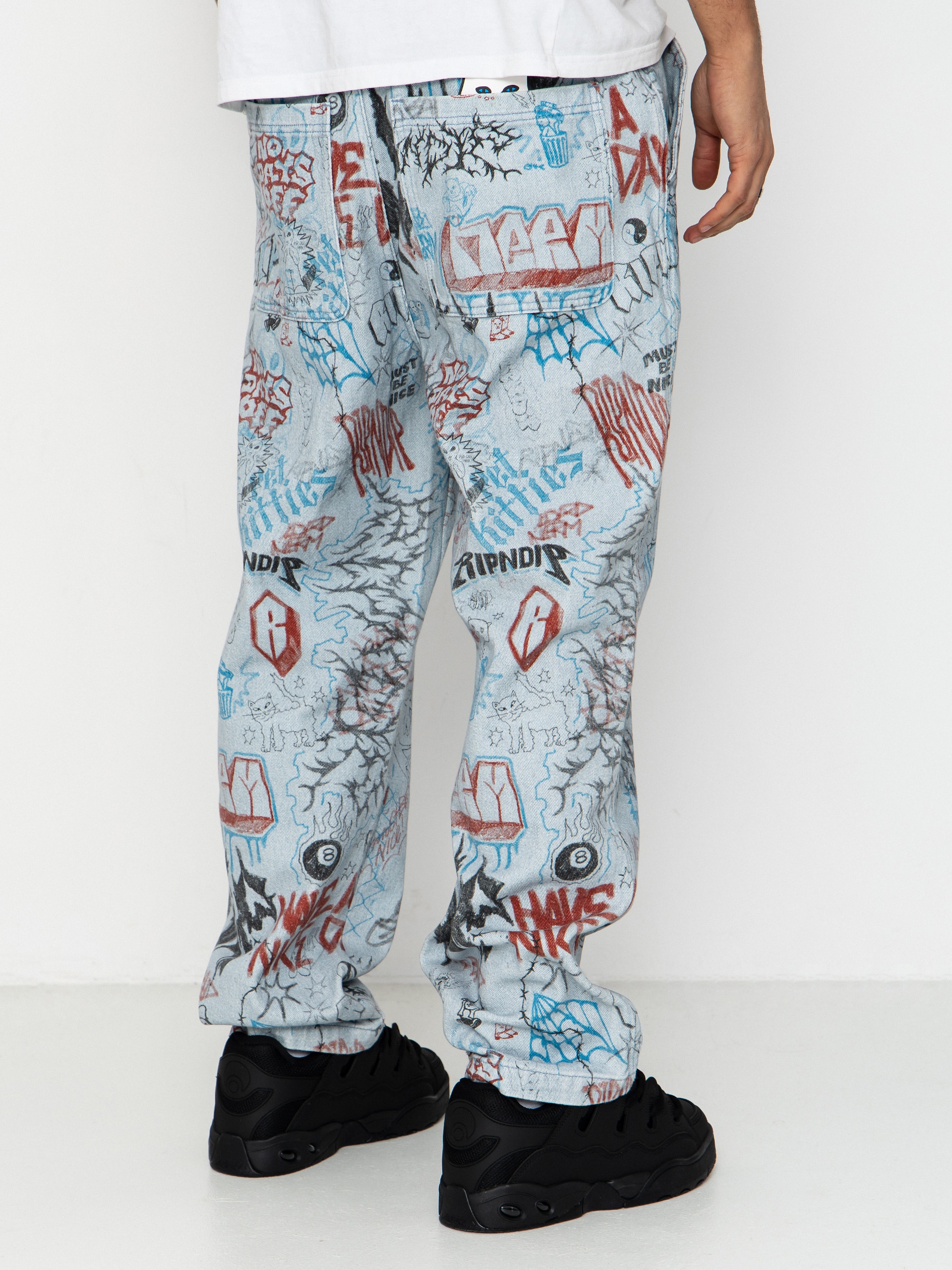 RipNDip Marker Wide Fit Hose (light wash denim)