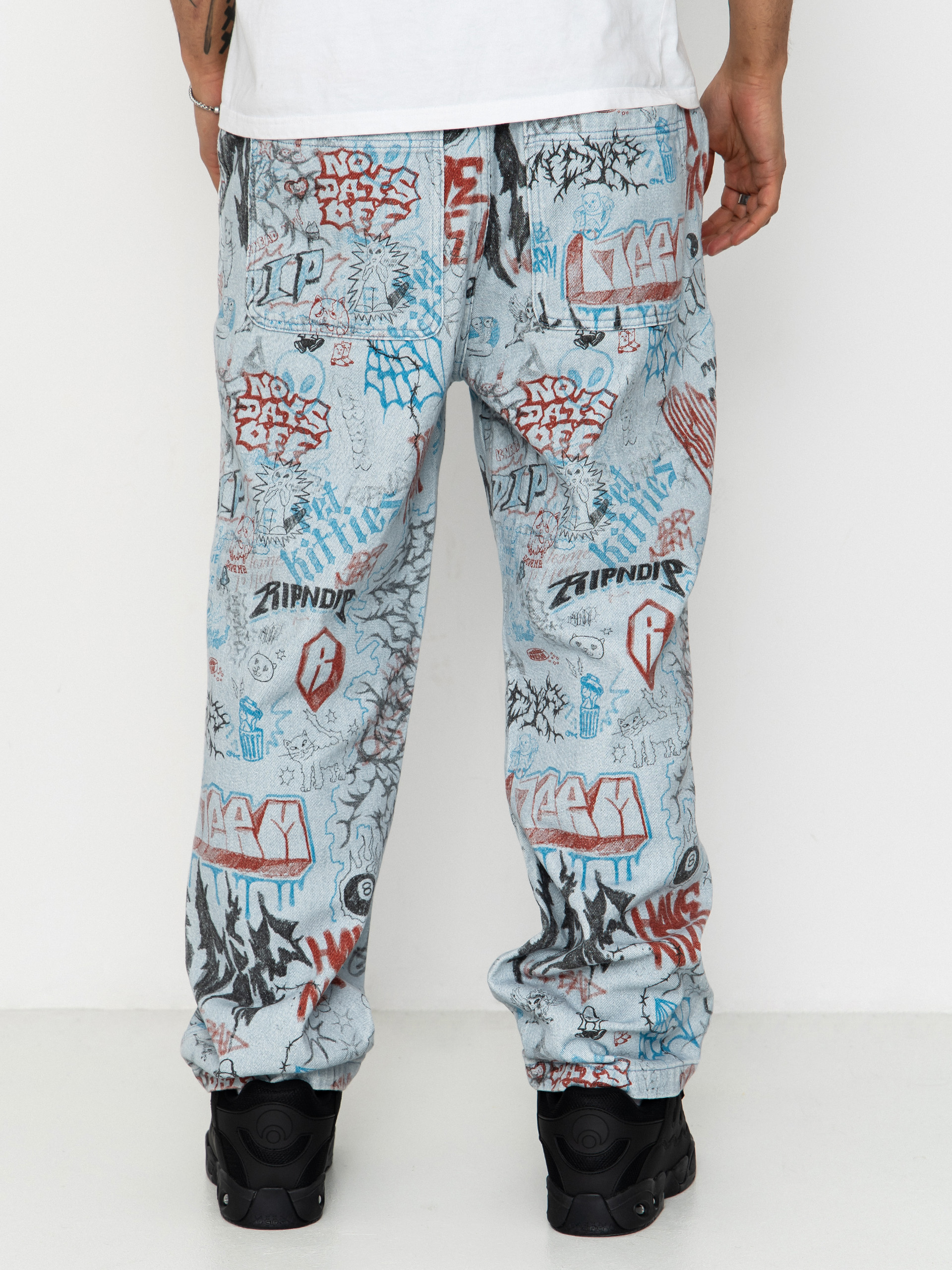 RipNDip Marker Wide Fit Hose (light wash denim)