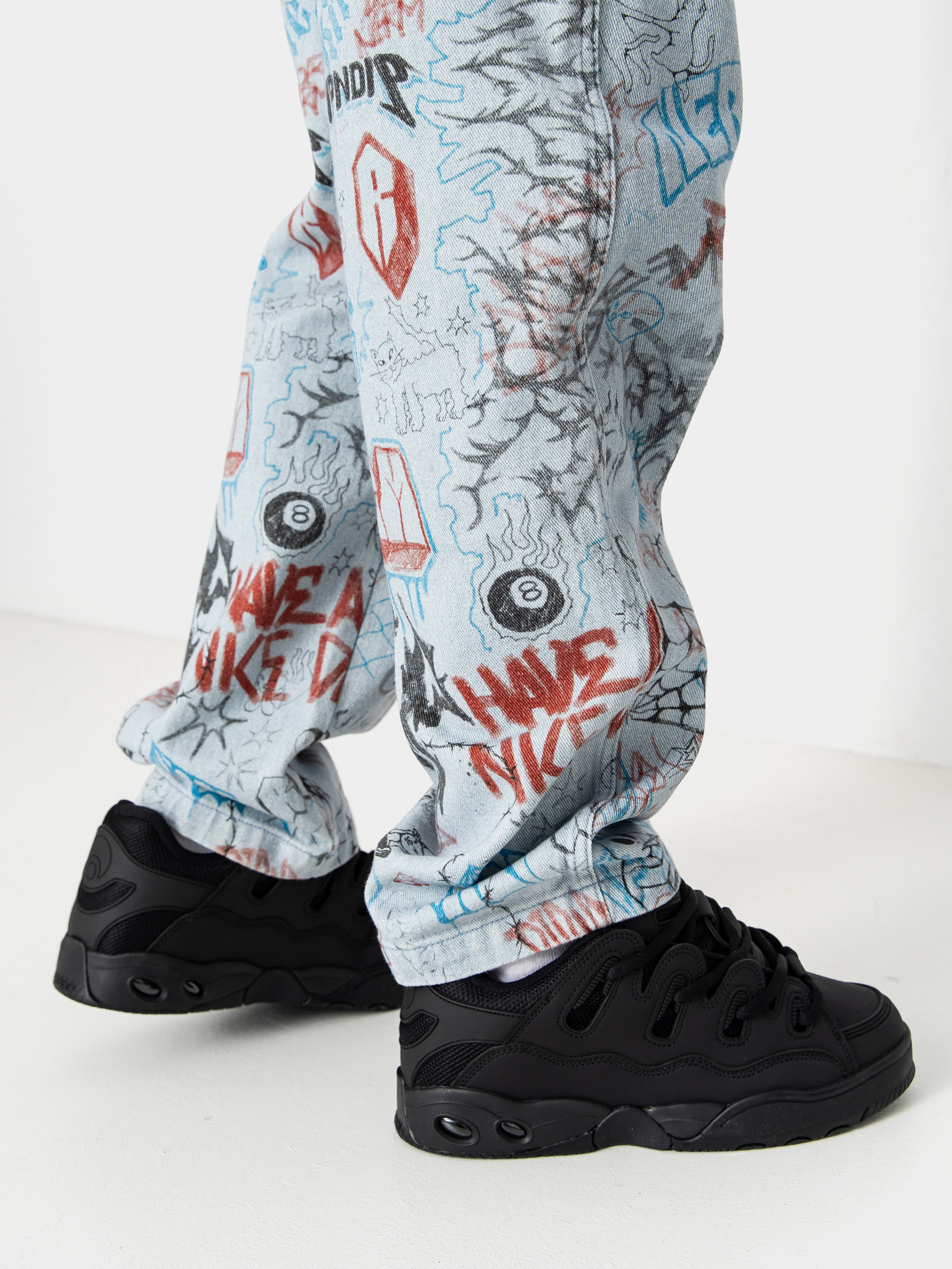RipNDip Marker Wide Fit Hose (light wash denim)