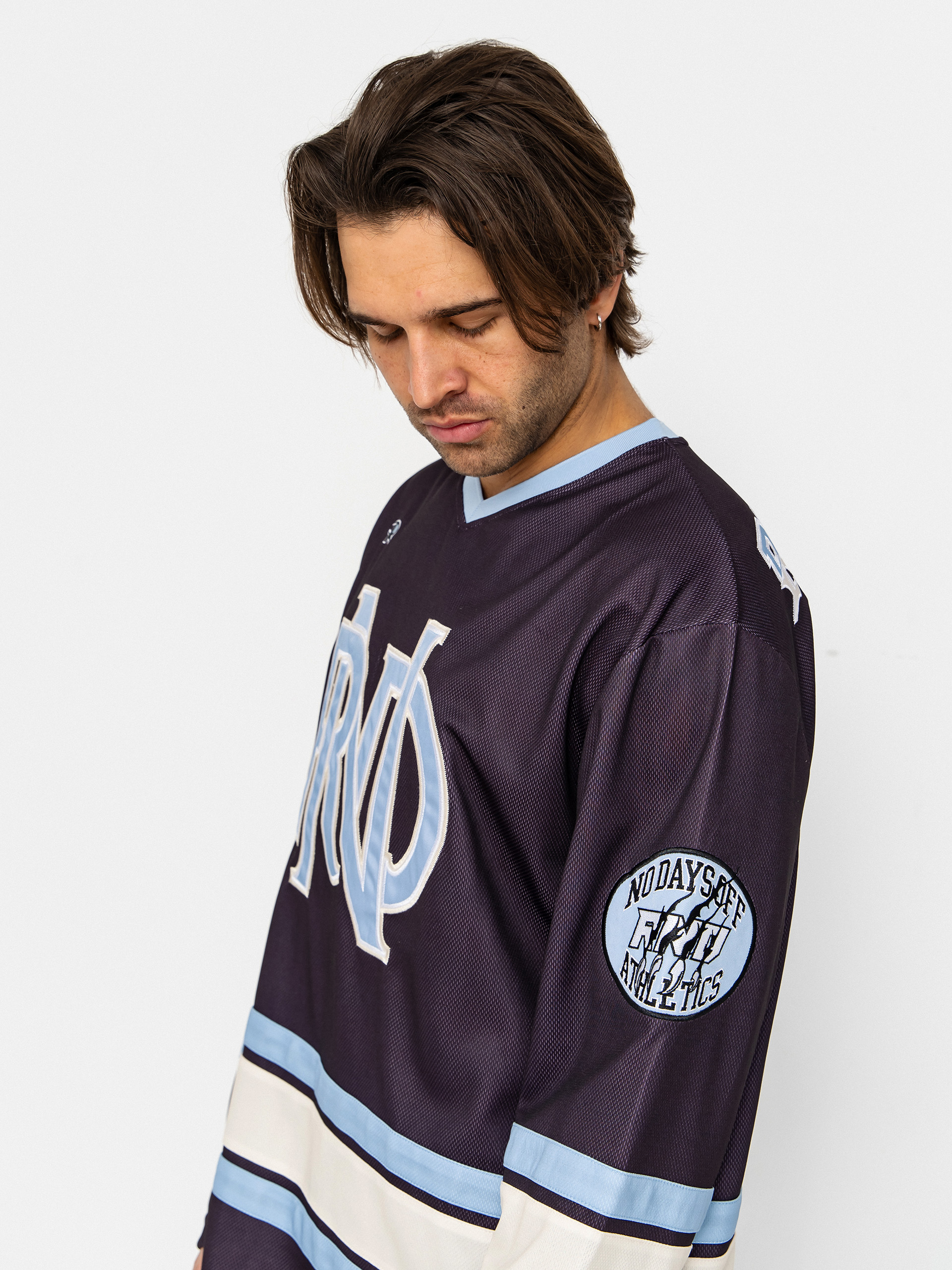 RipNDip No Days Off Hockey Jersey T-Shirt (plum)