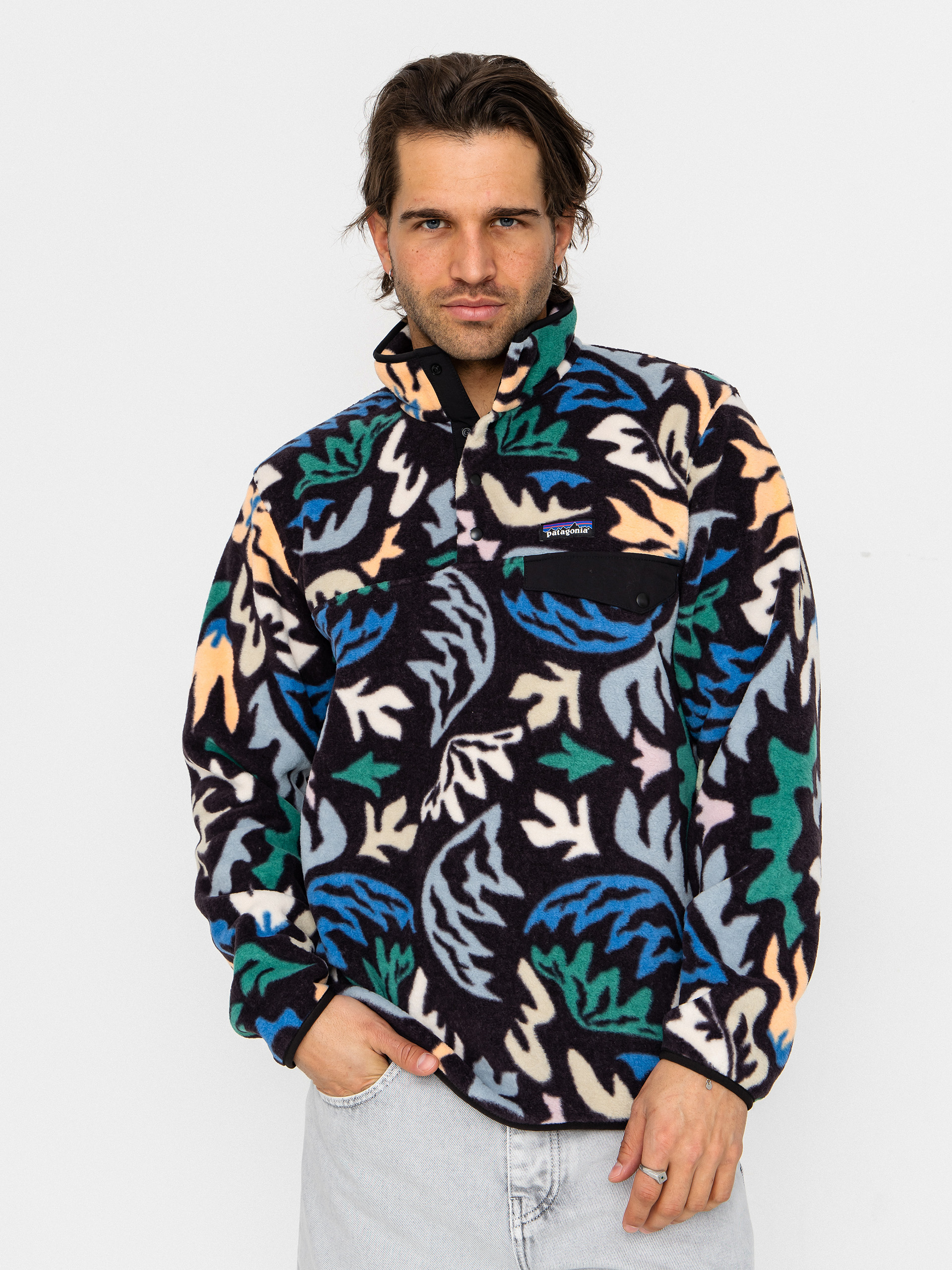 Patagonia Lightweight Synchilla Snap T Fleece Jacke (kaleido/black)