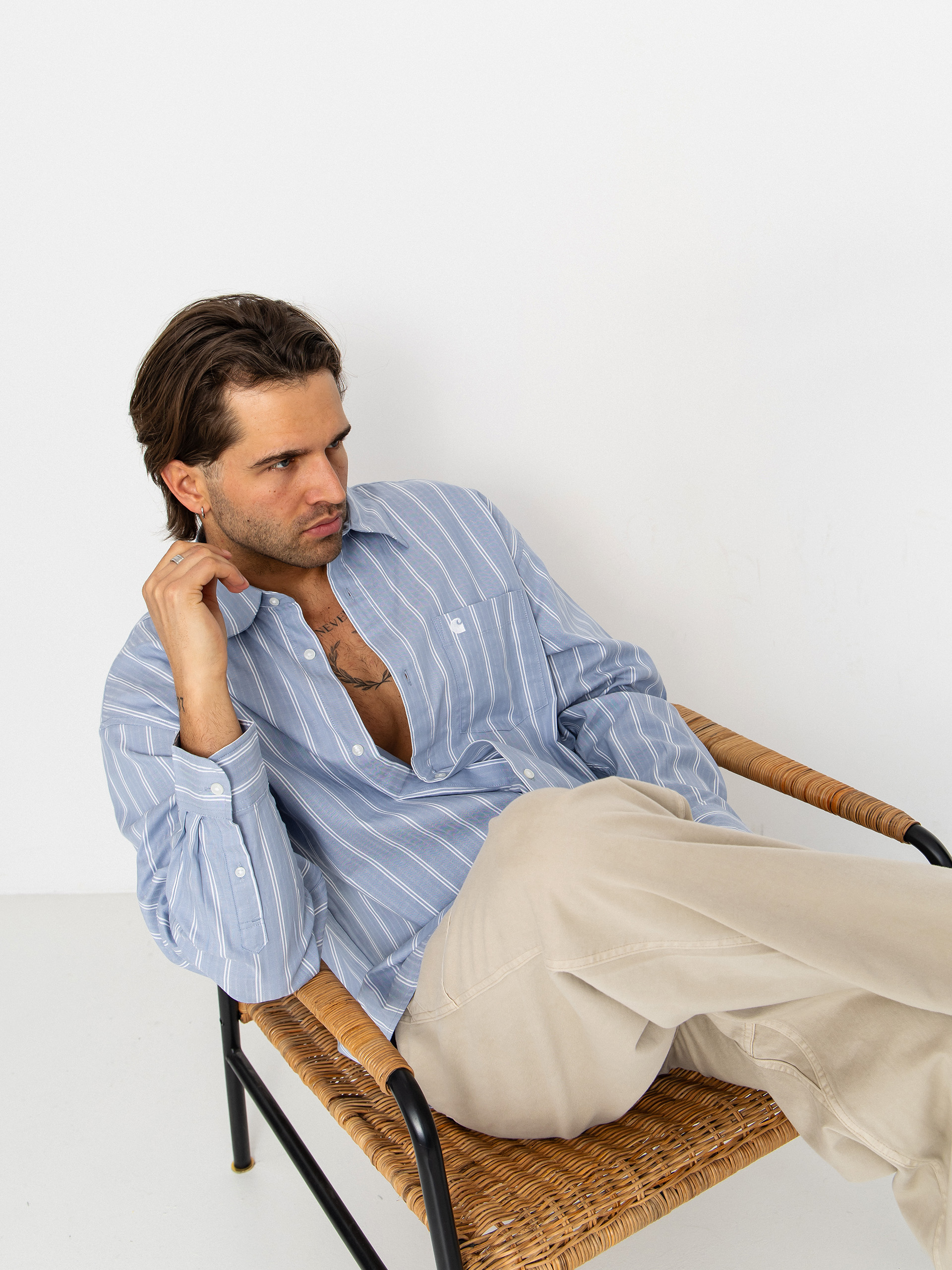 Carhartt WIP Beale Shirt (beale stripe/gentle blue/white)