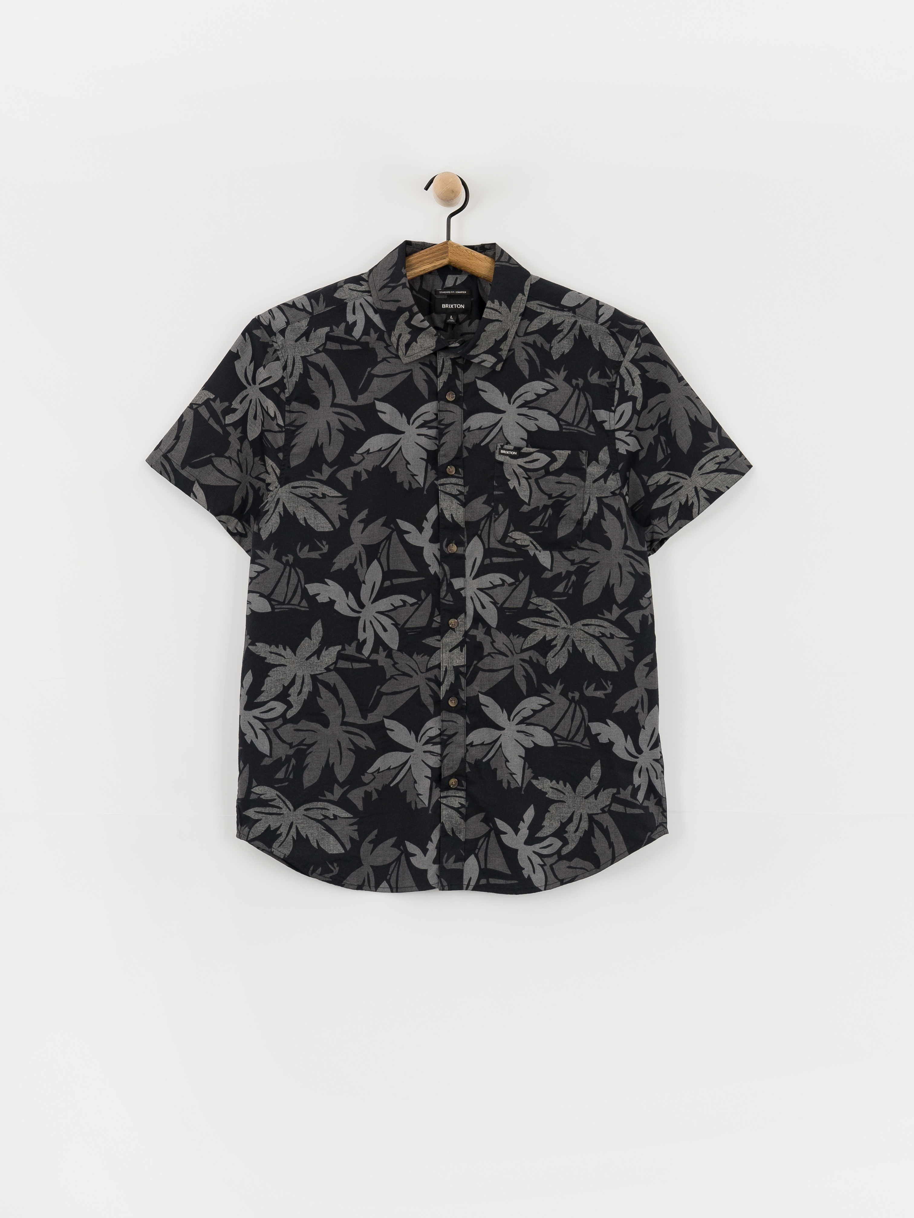 Brixton Charter Print Hemd (black/trooper/future grey palm)