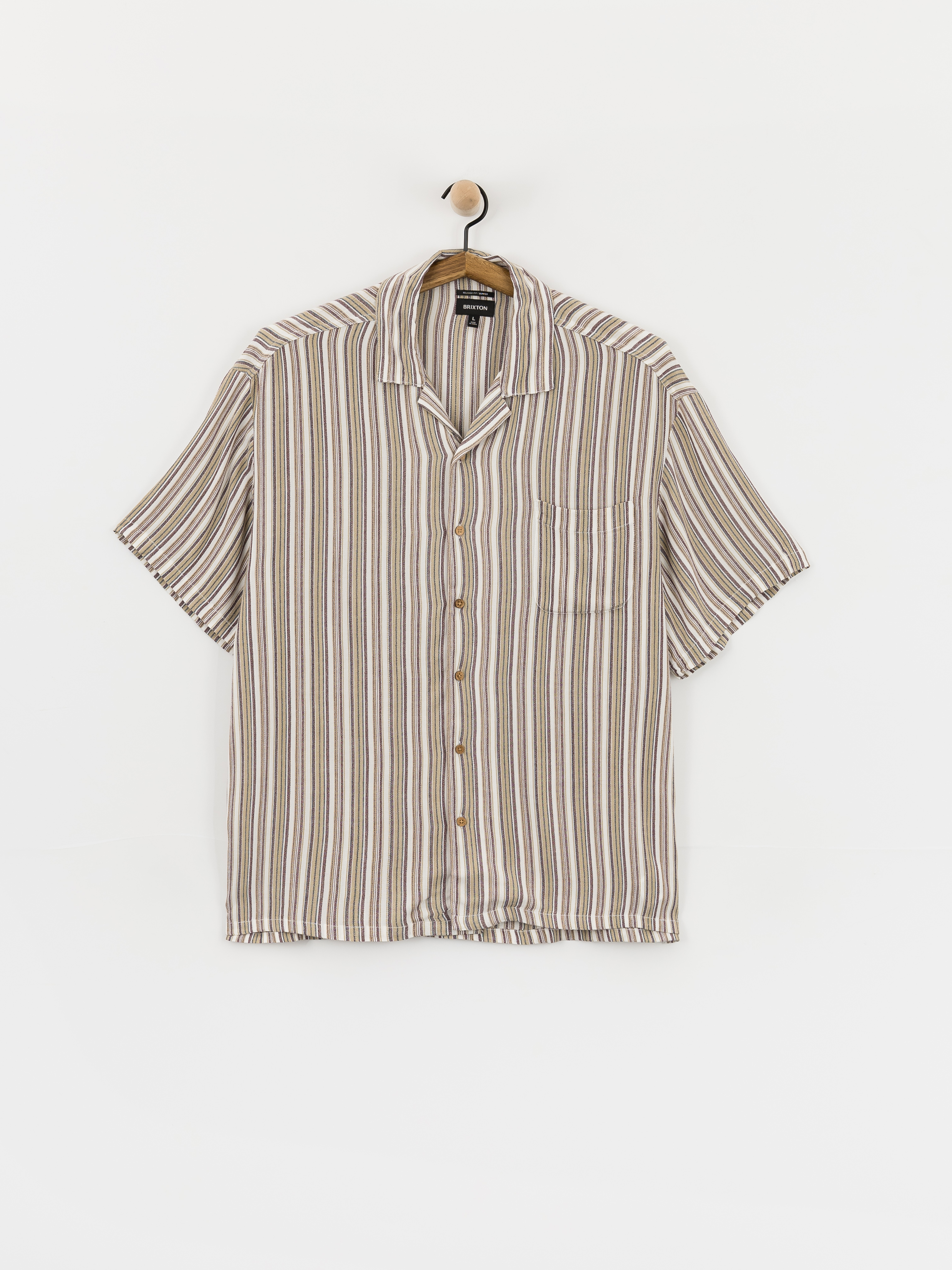Brixton Bunker Twisted Stripe Shirt (robust red)
