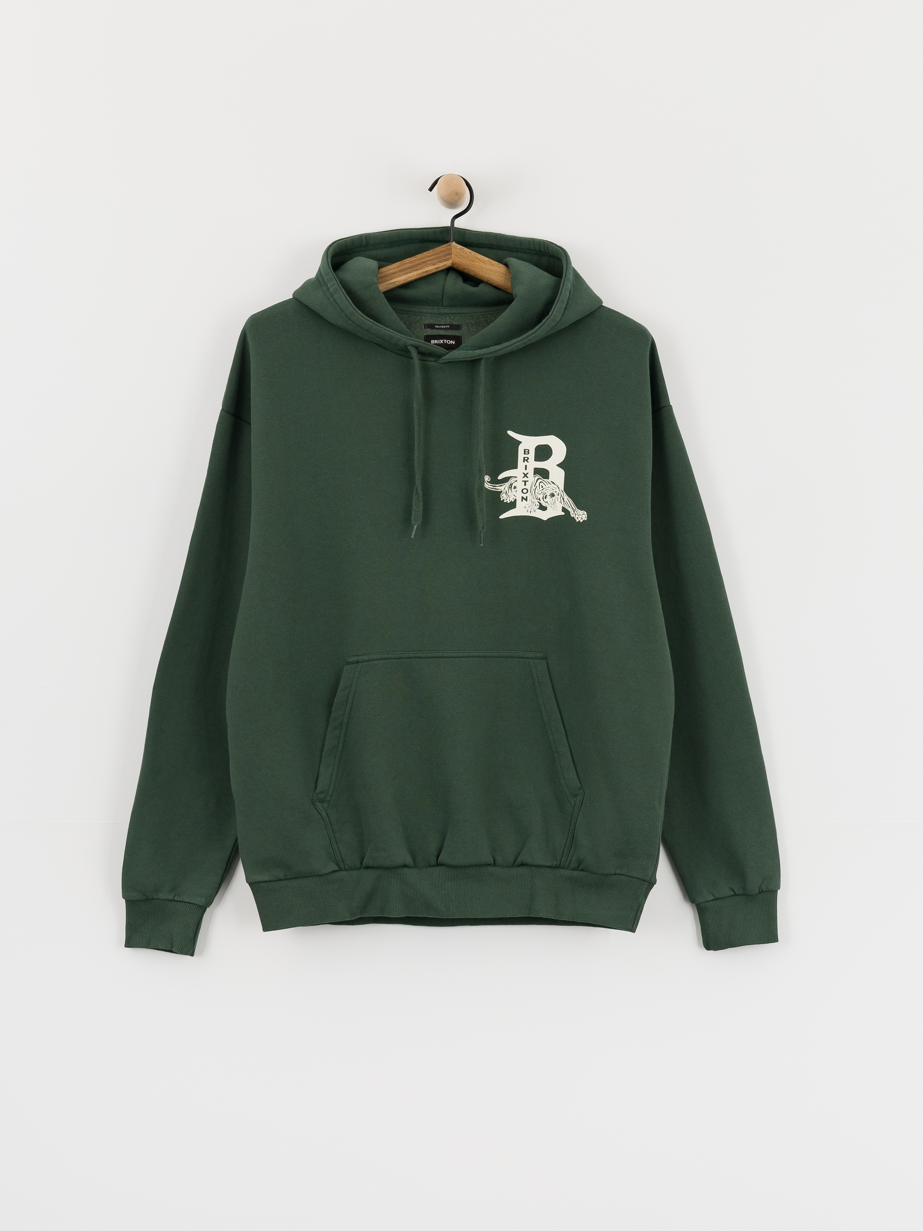 Brixton Predator Relaxed HD Hoodie (primal green worn wash)