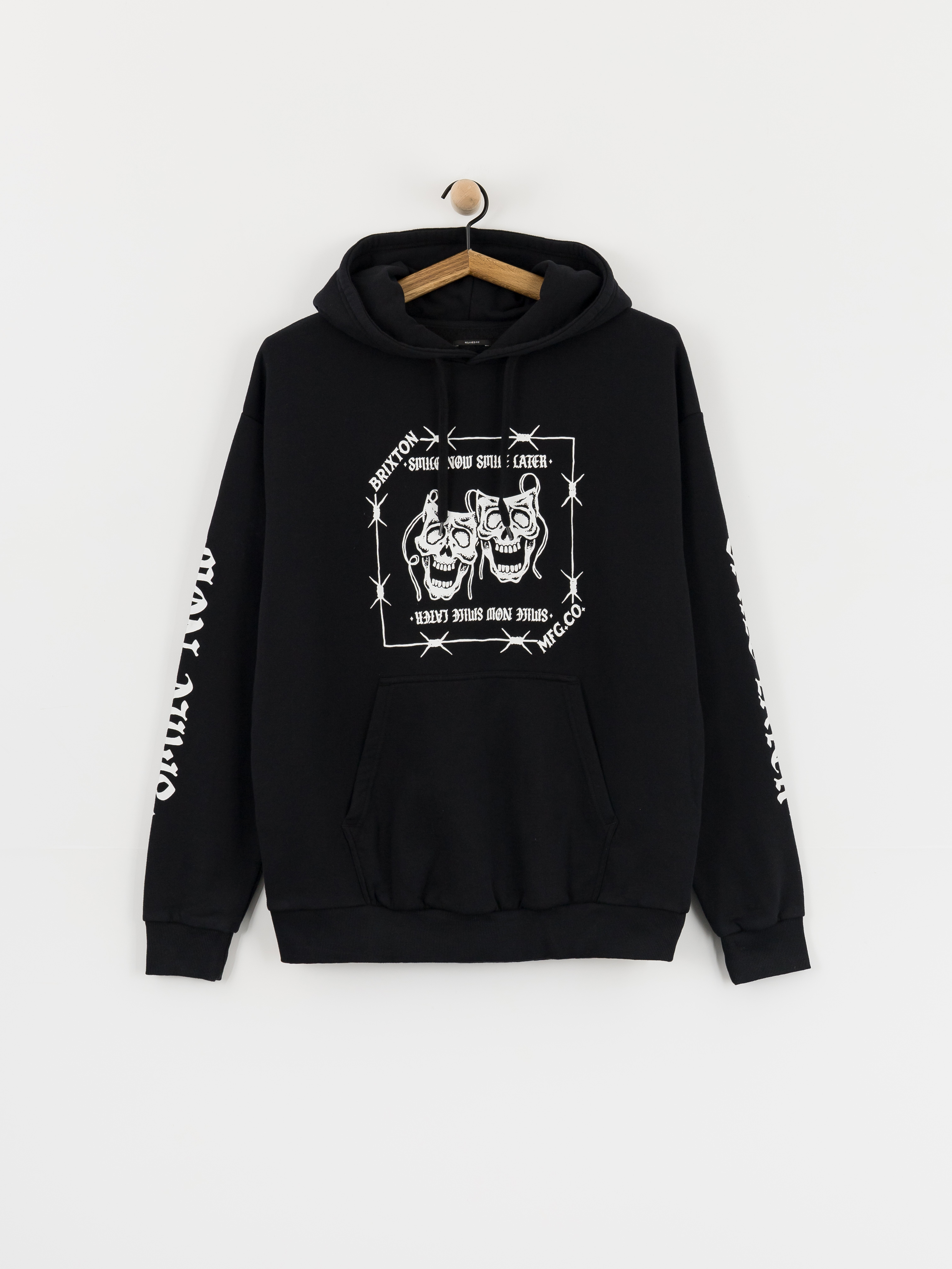 Brixton Smile Always Relaxed HD Hoodie (black worn wash)