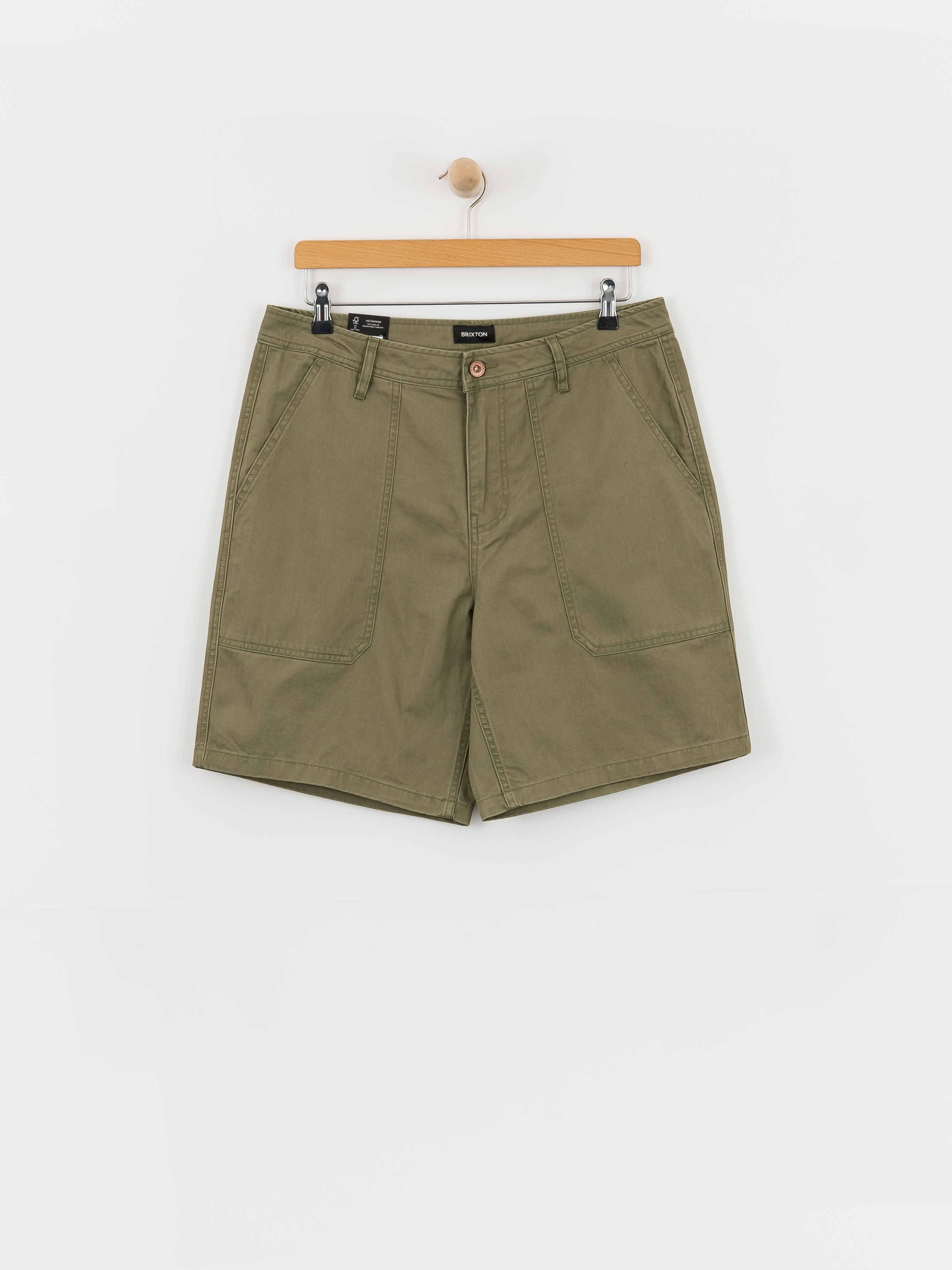 Brixton Surplus Vw Herringbone Shorts (washed olive green)