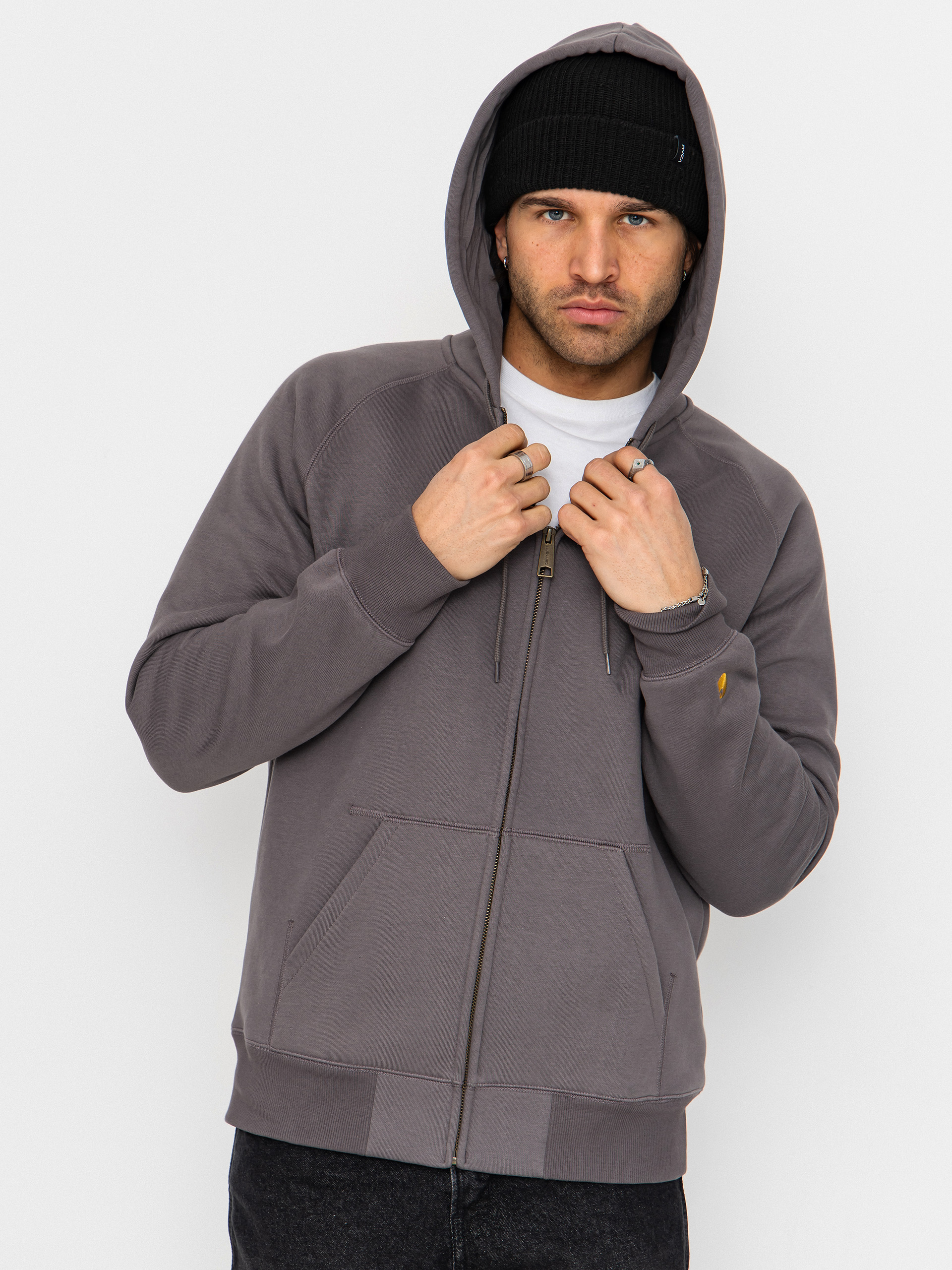 Carhartt WIP Hoodie Chase ZHD - violet, grey (porphyry/gold)
