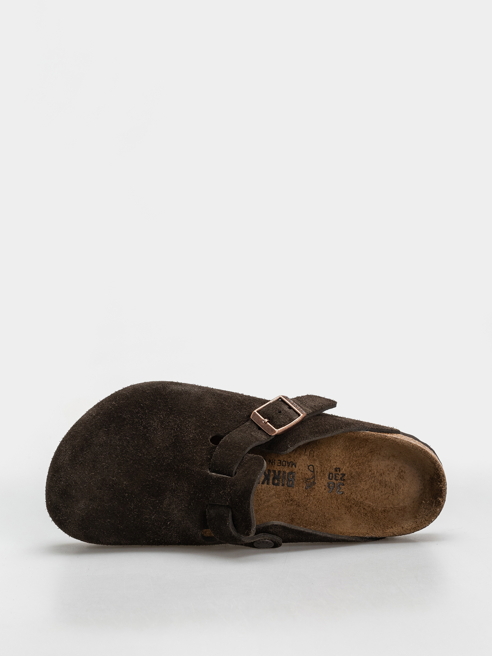 Birkenstock Boston Suede Leather Regular Flip Flops (mocca)