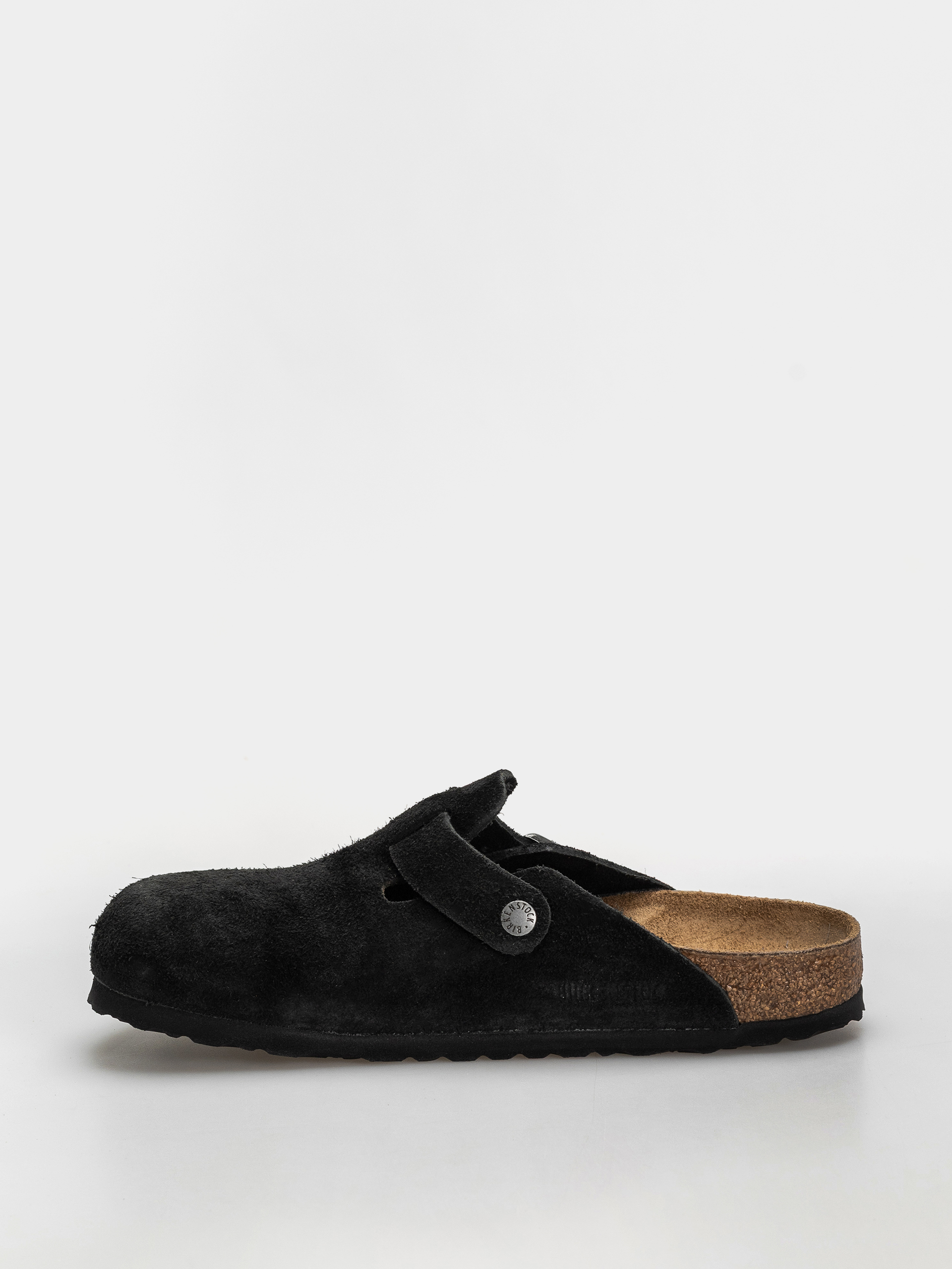 Birkenstock Boston Suede Leather Narrow Flip Flops (black)