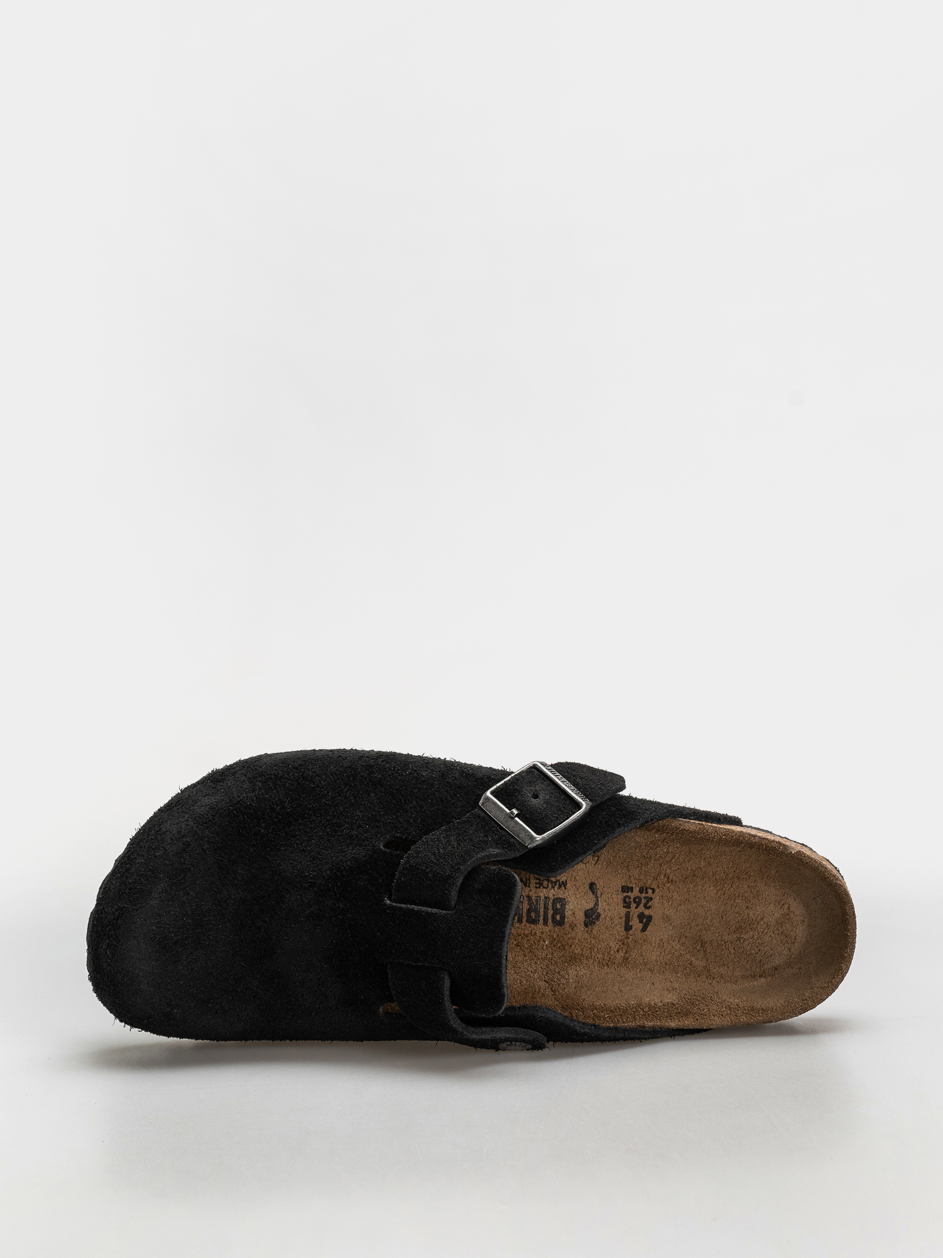 Birkenstock Boston Suede Leather Narrow Flip-flops (black)