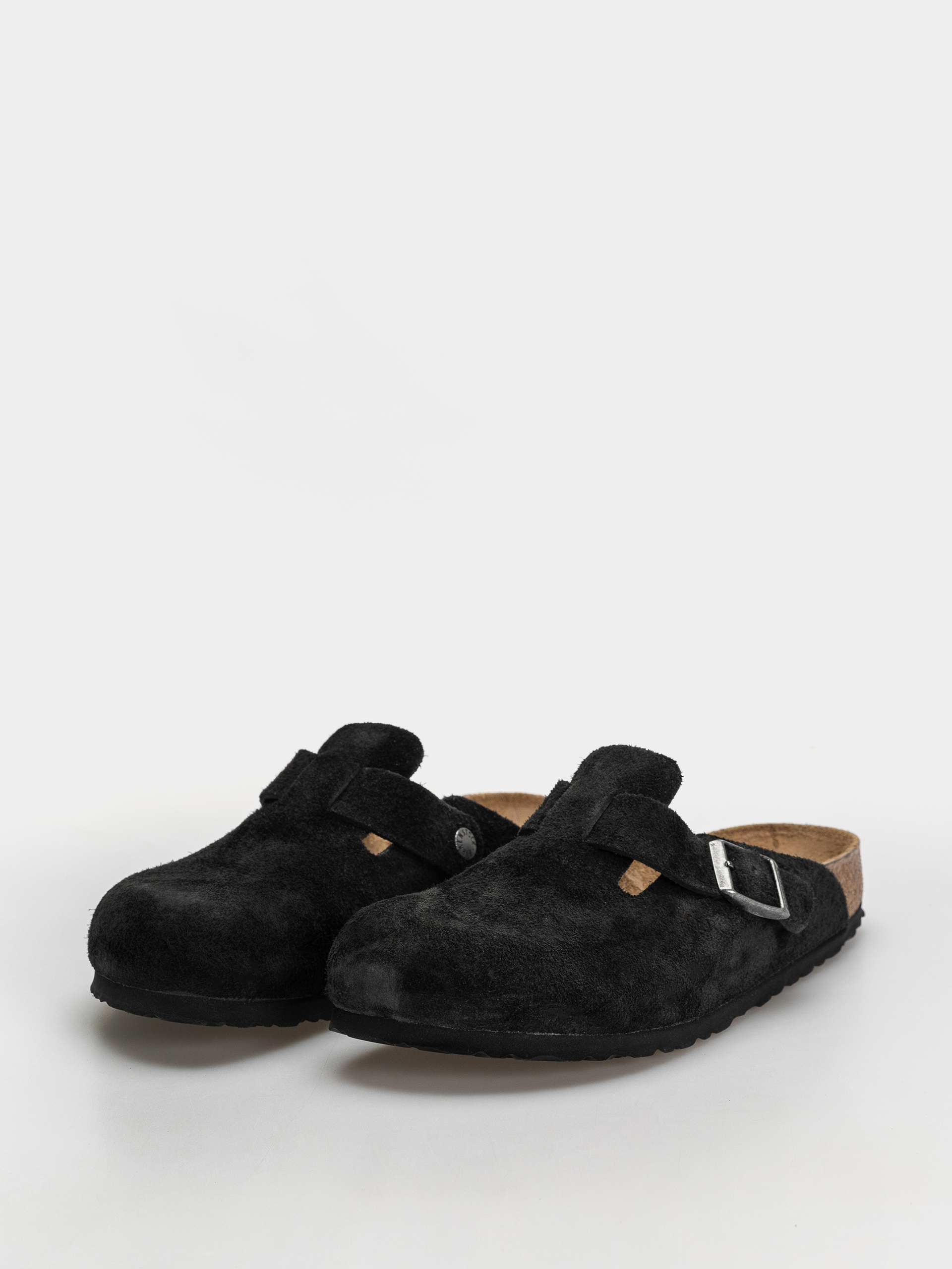 Birkenstock Boston Suede Leather Narrow Flip-flops (black)