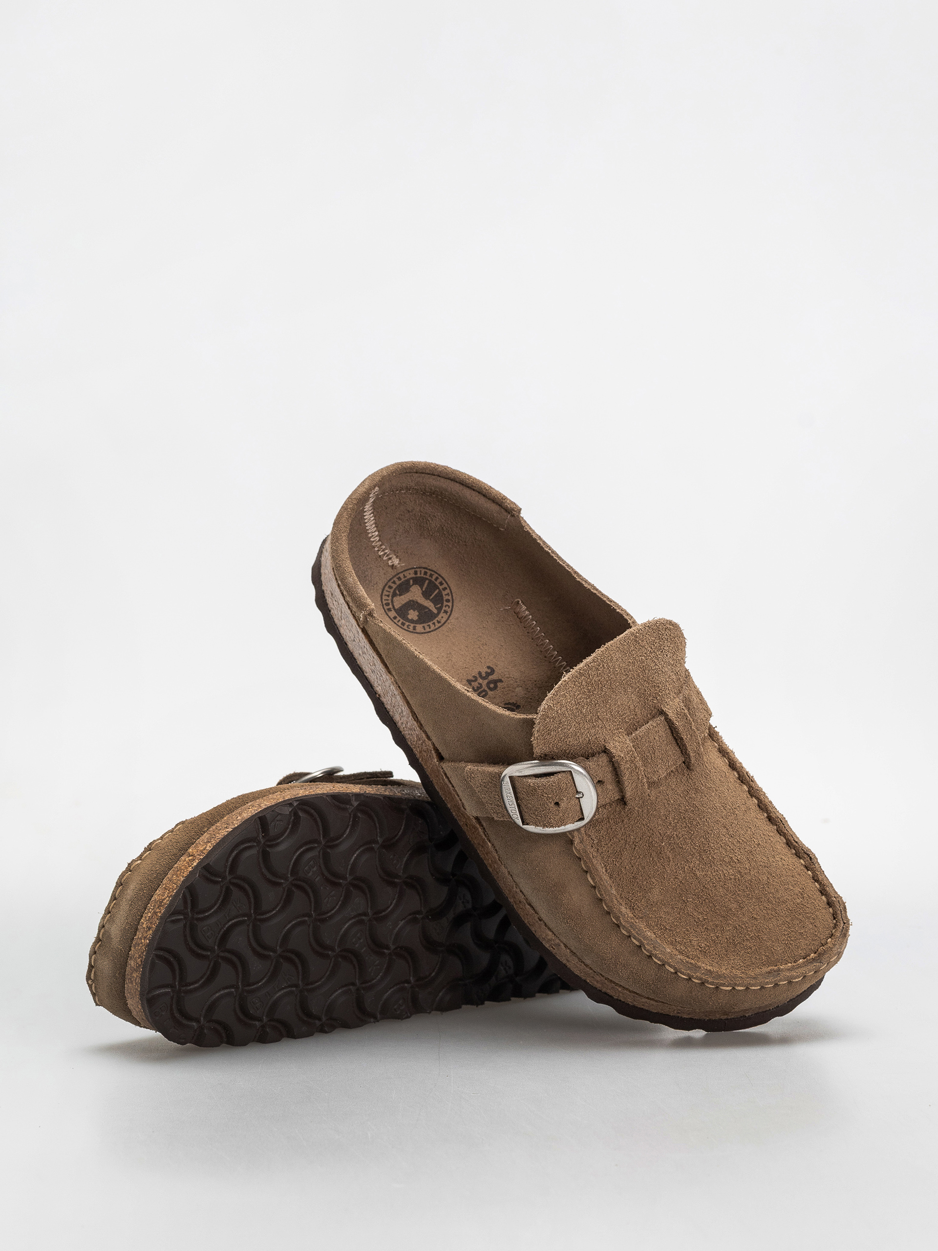 Birkenstock Buckley Suede Leather Narrow Wmn Flip-flops (gray taupe)