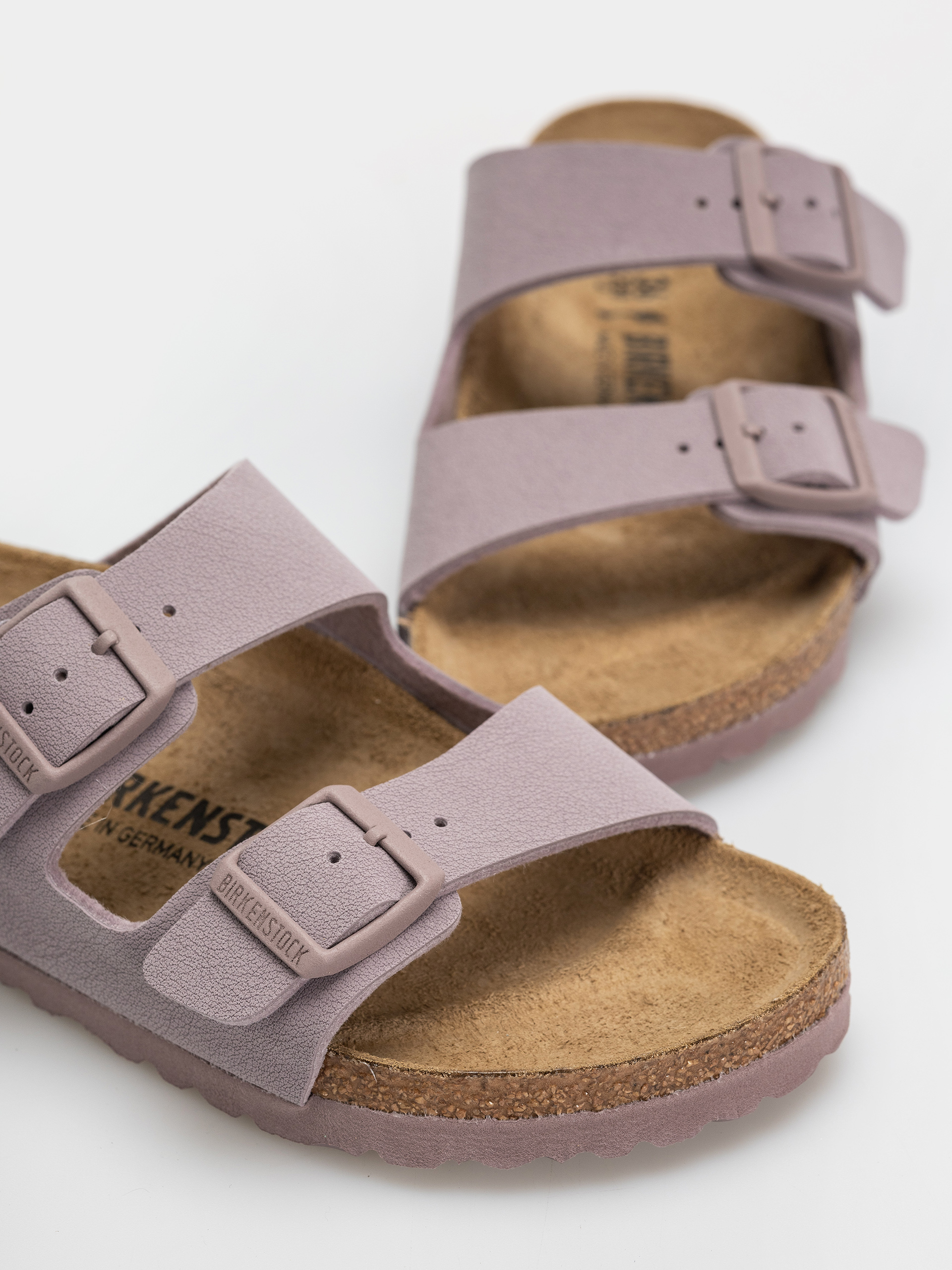 Birkenstock Arizona Birkibuc Narrow Flip Flops (faded purple)