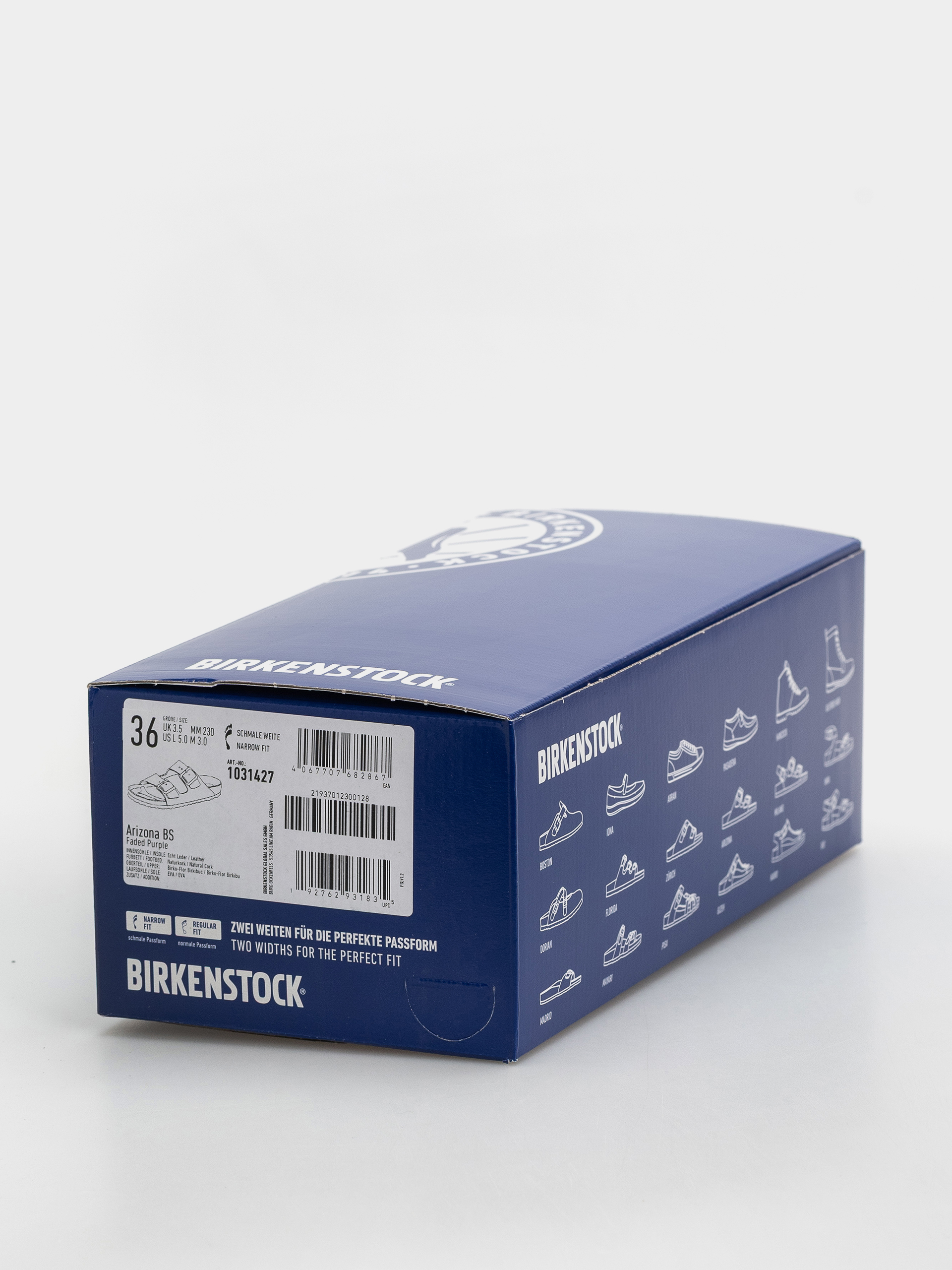 Birkenstock Arizona Birkibuc Narrow Flip Flops (faded purple)