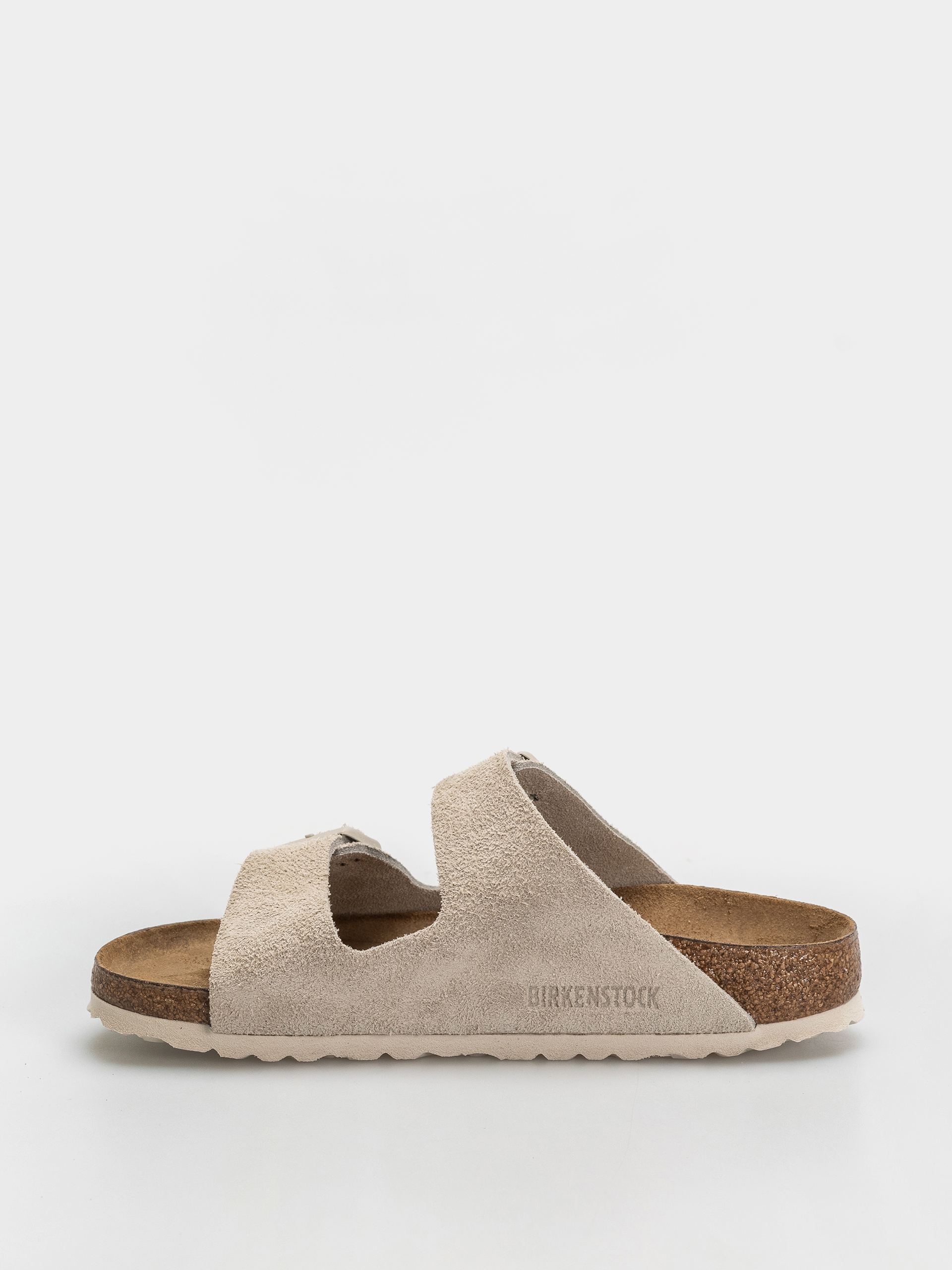 Birkenstock Arizona Suede Leather Narrow Flip-flops (oyster)