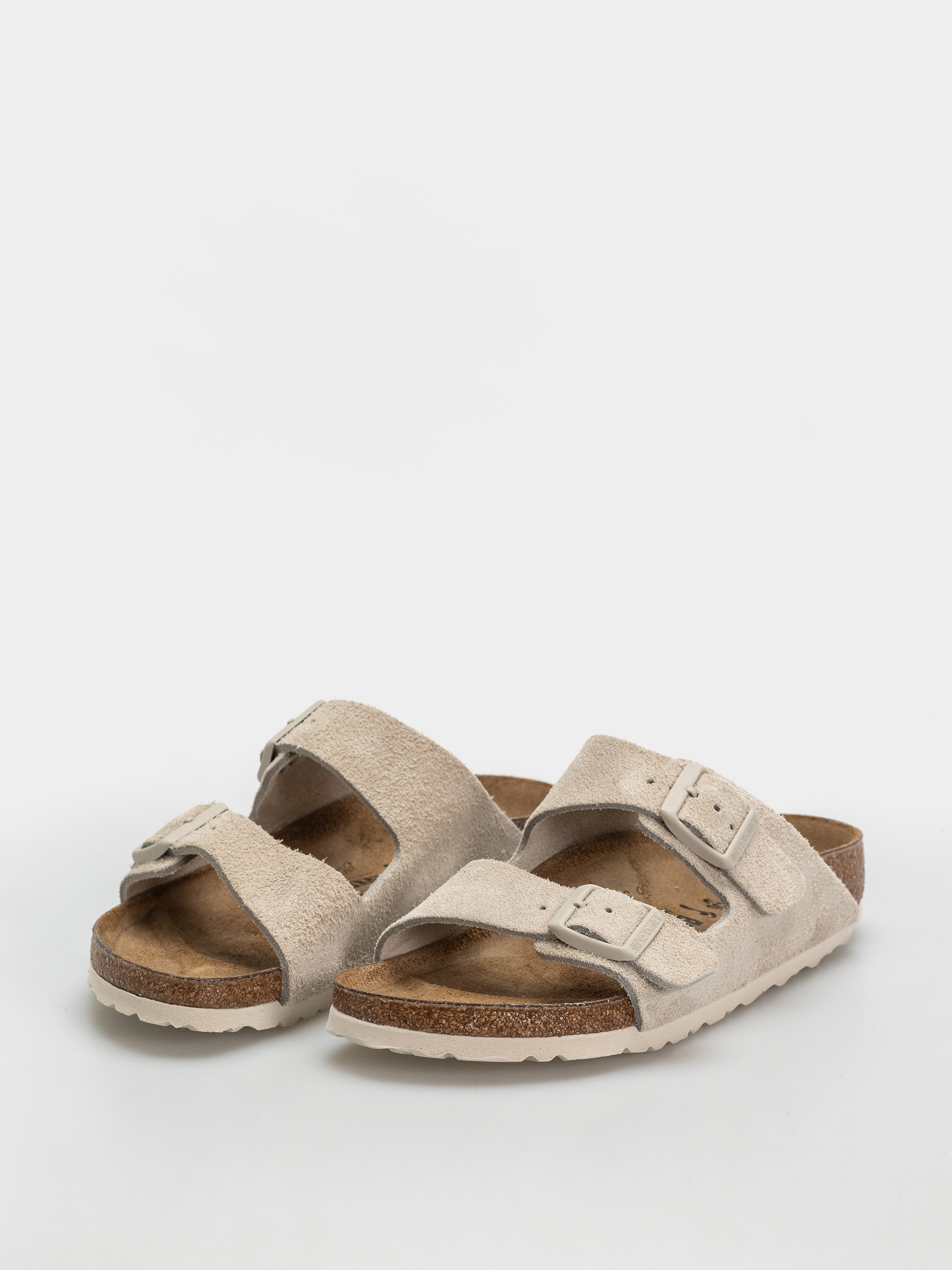 Birkenstock Arizona Suede Leather Narrow Flip-flops (oyster)