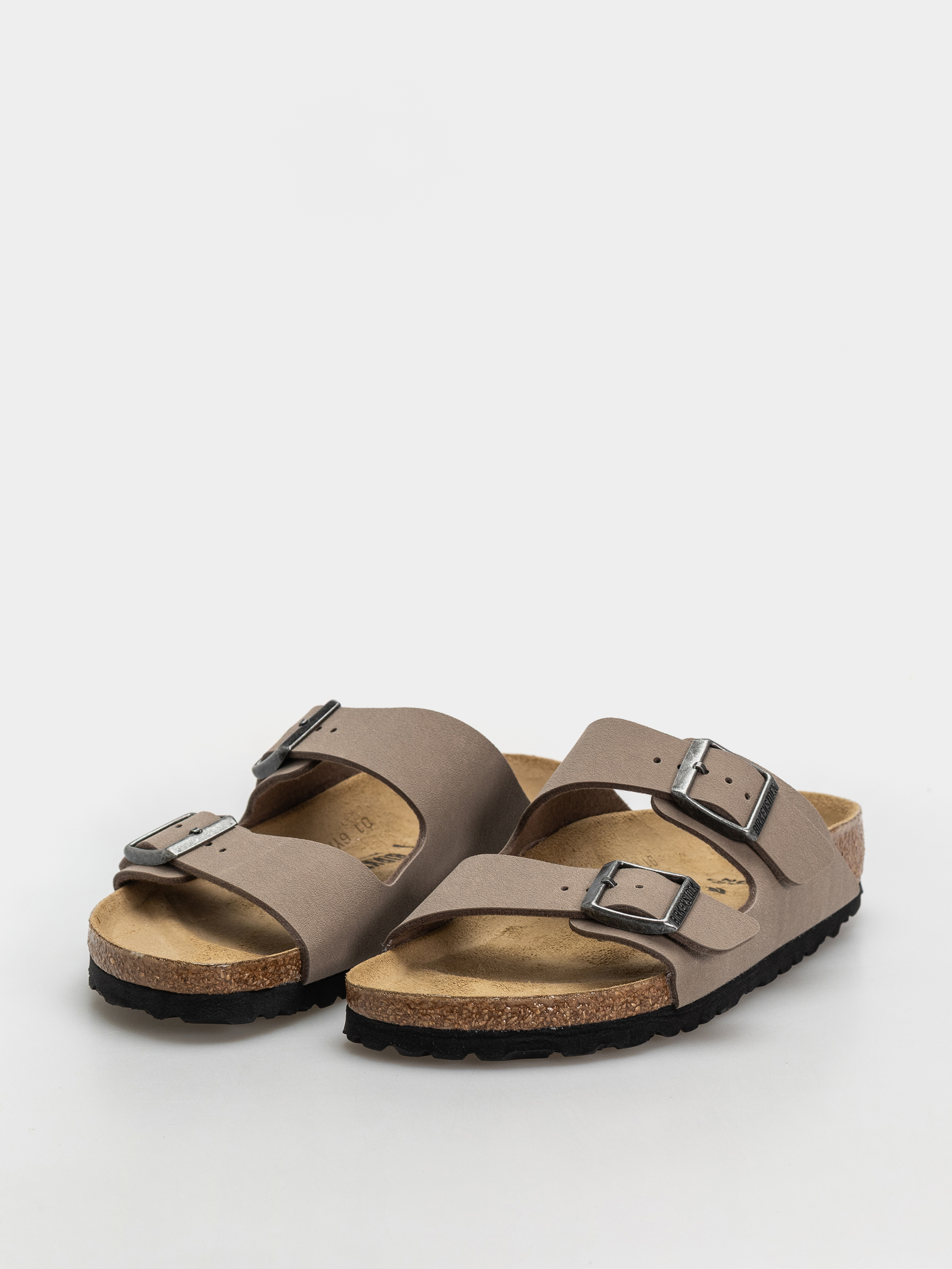 Birkenstock Arizona Birkibuc Narrow Flip Flops (gray taupe)